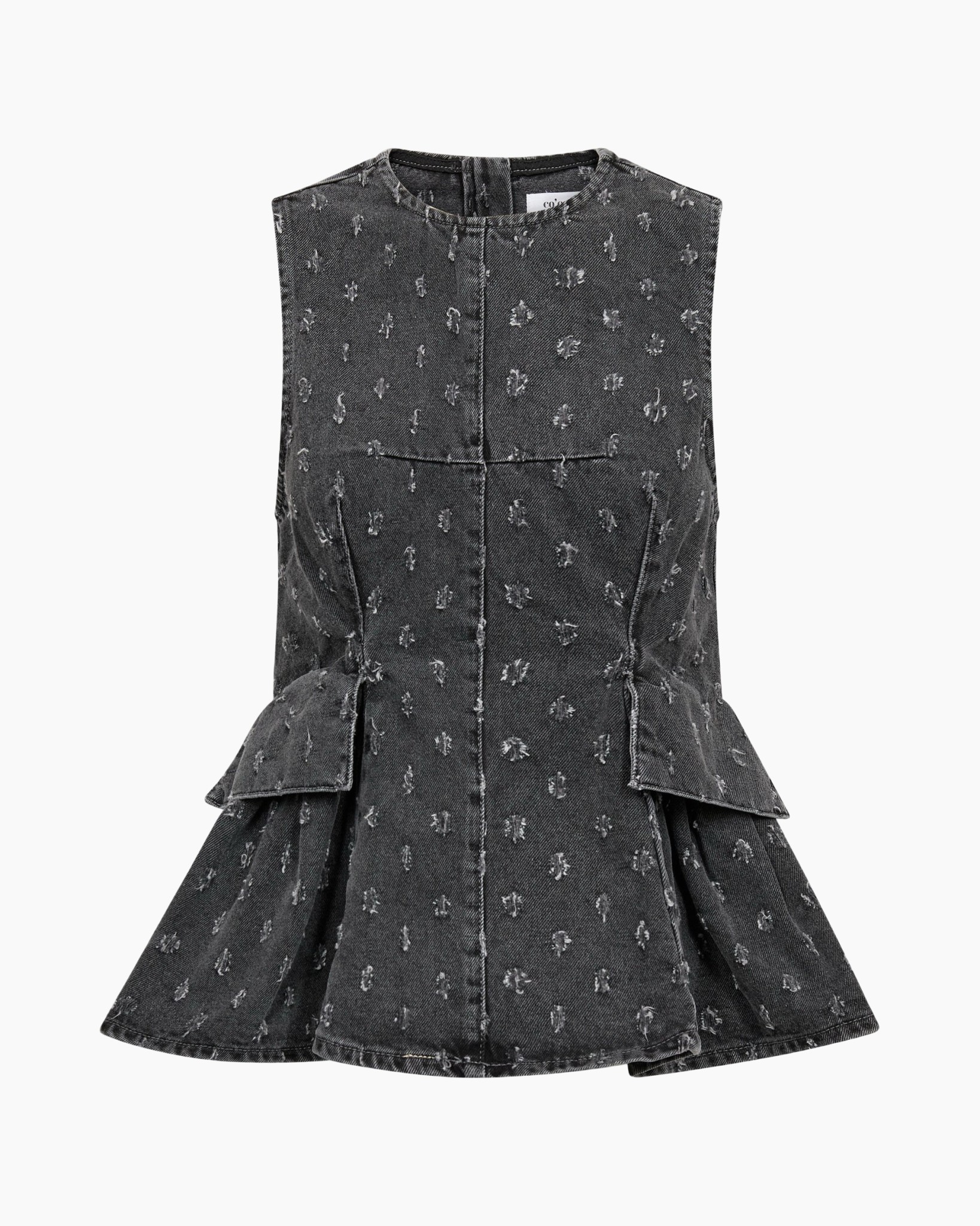 denim, zomer, jurk, uitlopende, textuur