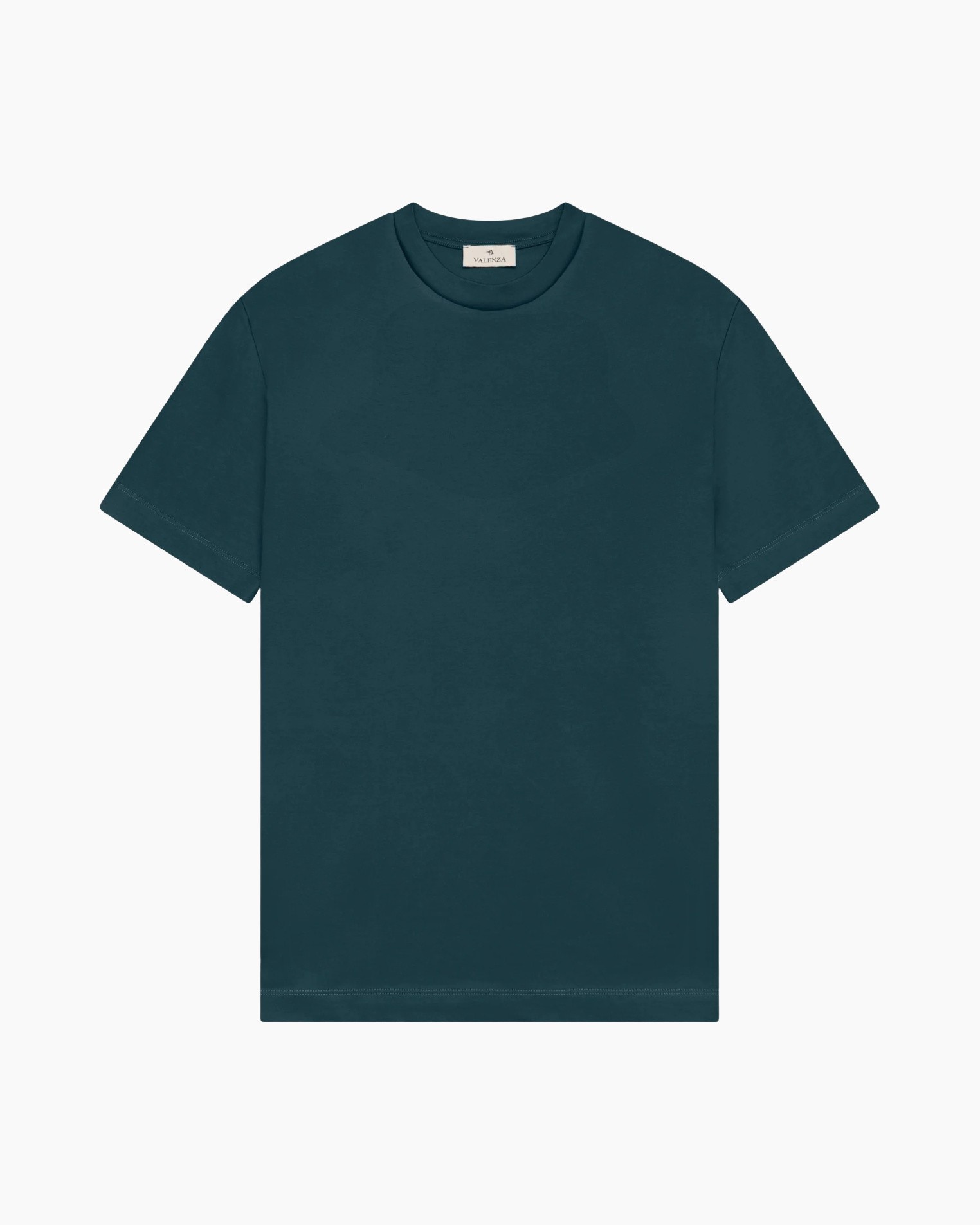 t-shirt, korte mouwen, ronde hals, effen kleur, teal