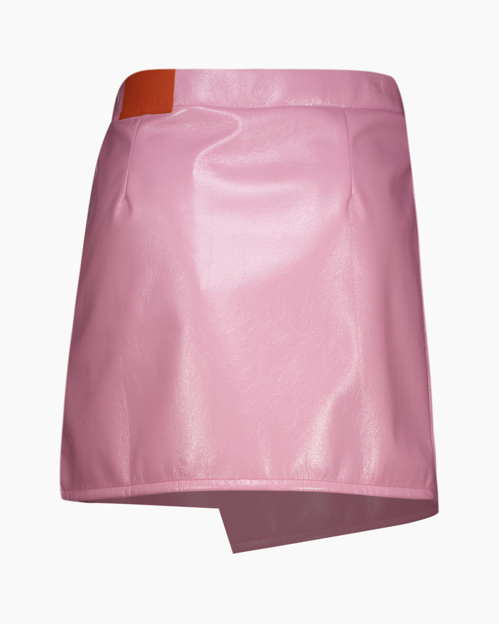 skirt, mini skirt, pink, leather, wrap