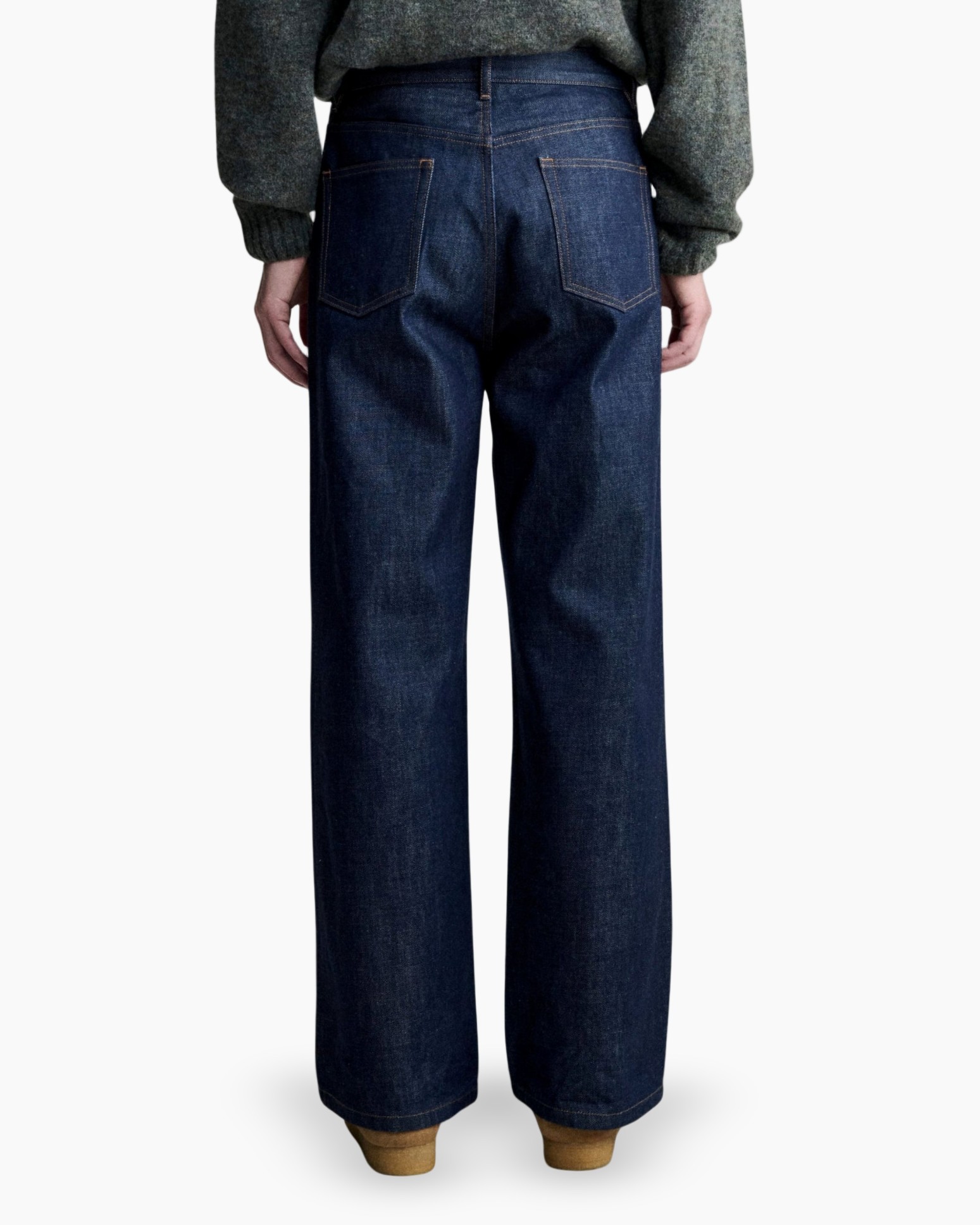 jeans, denim, wijdlengte, blauw, broek