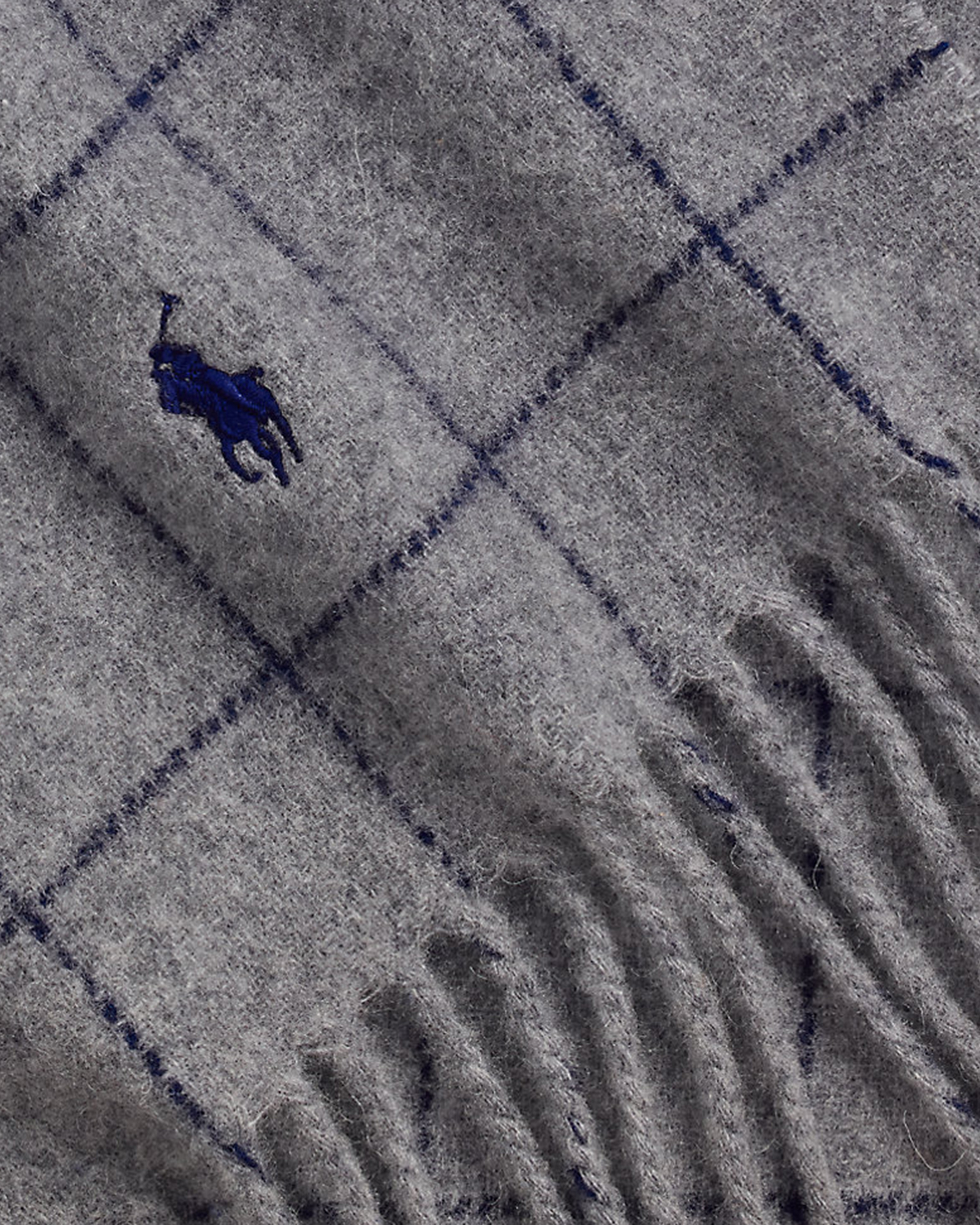 sjaal, scarf, ruitpatroon, wol, grijs