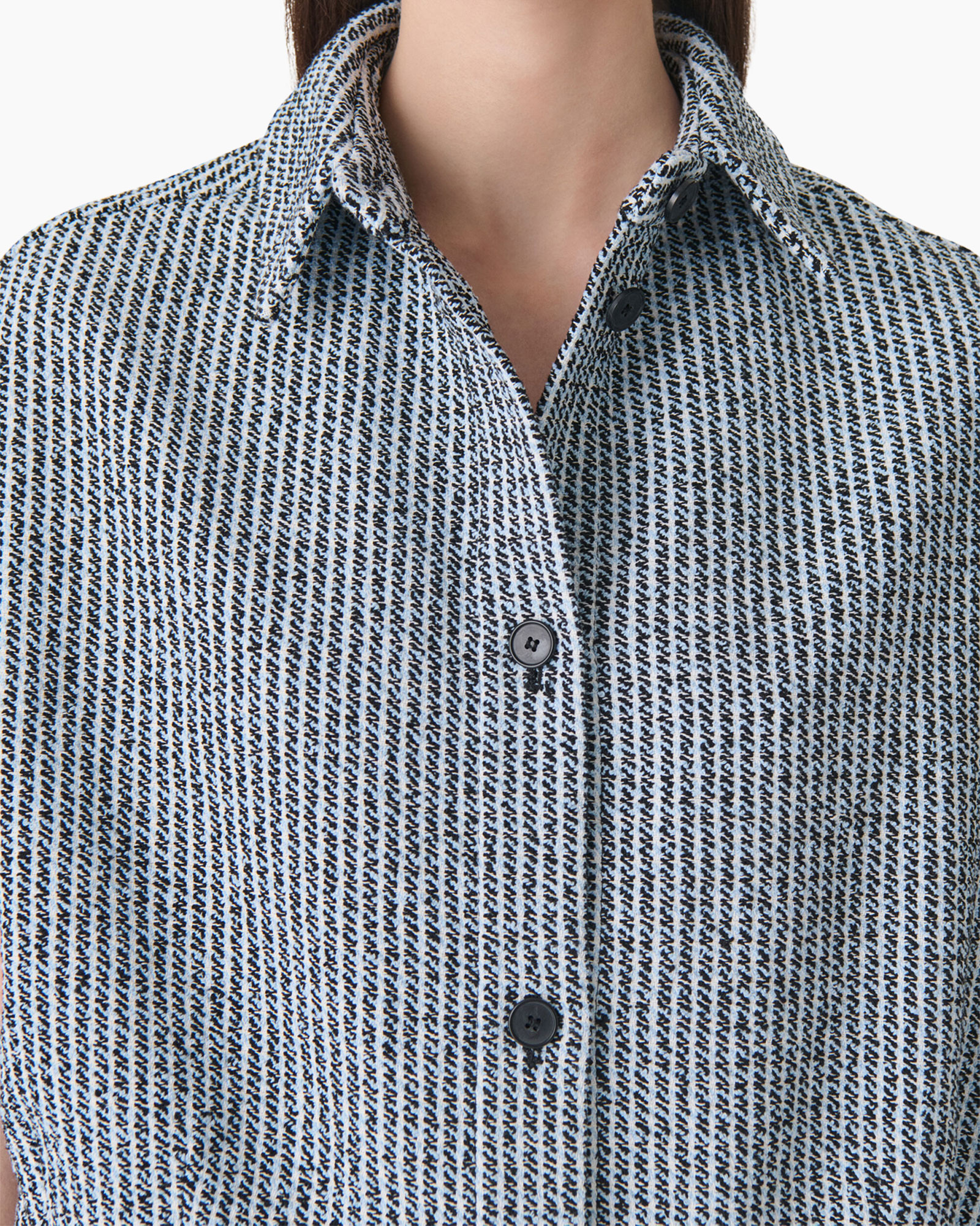 shirt, button-up, patterned, collar, blue-gray