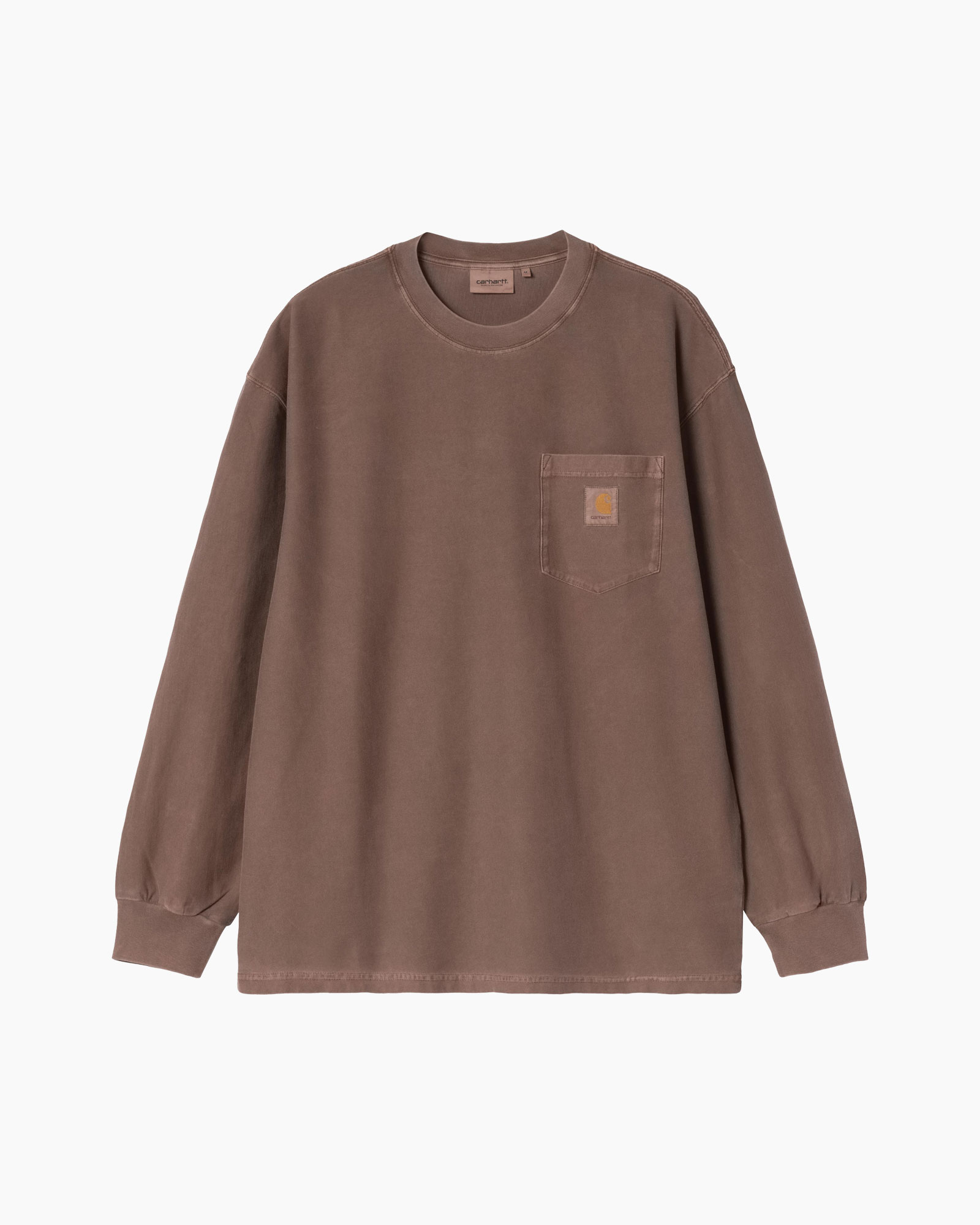 lange mouw, rond hals, bruin, zak, carhartt