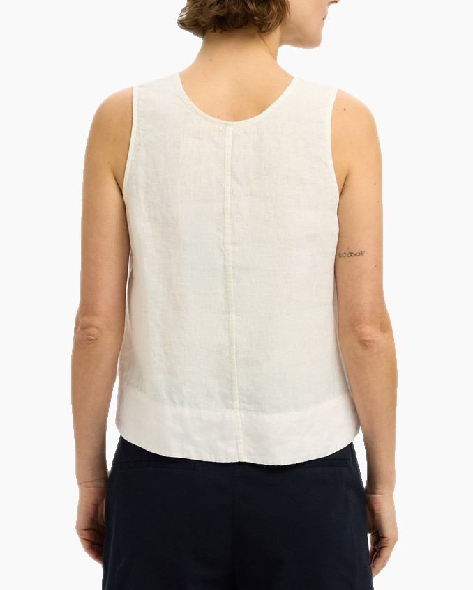 Top Linna Sl Reversible Linen Top B Wit