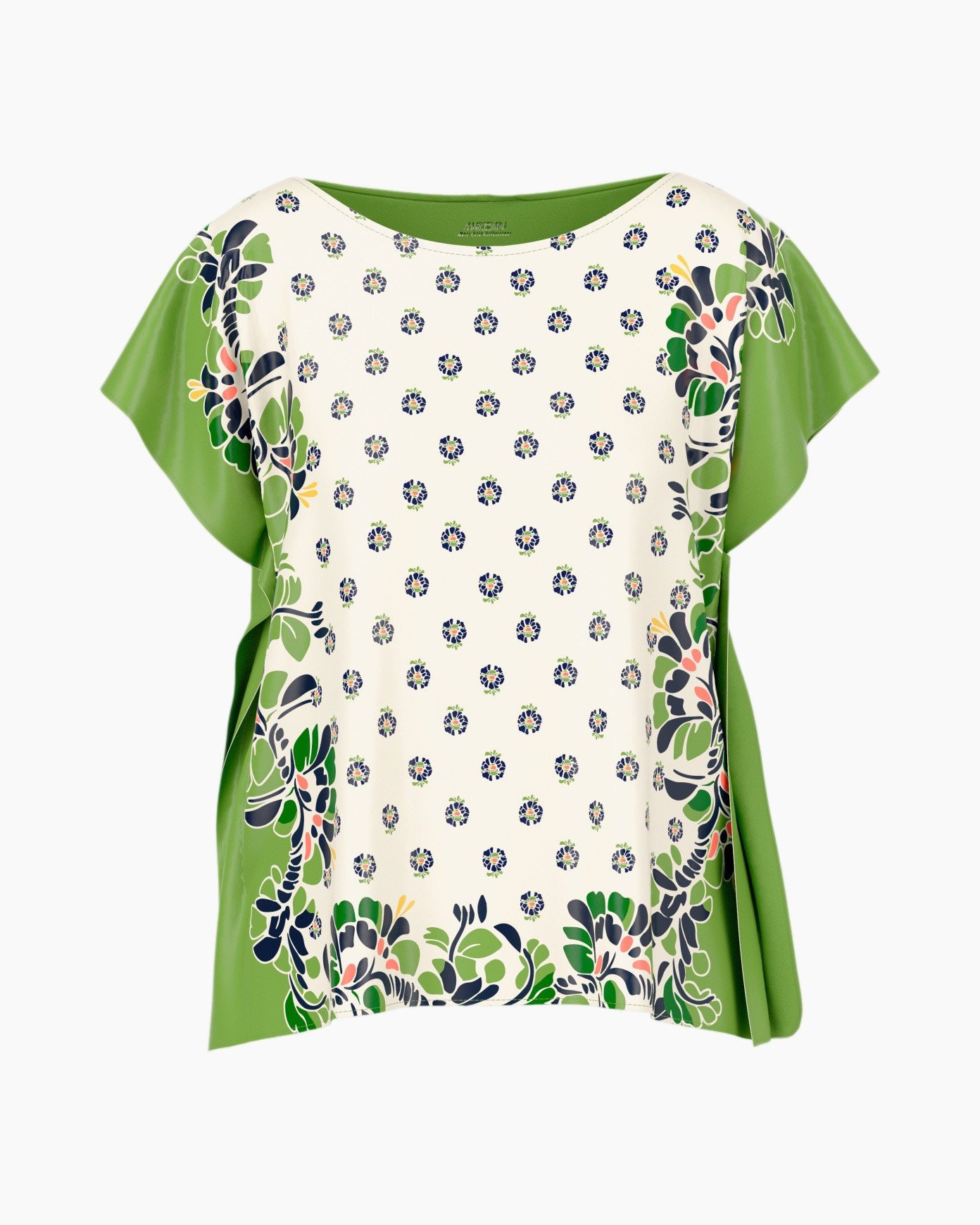 top, blouse, bloemenprint, groen, patroon
