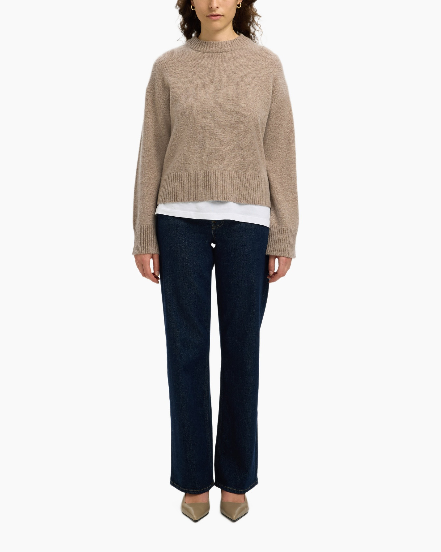 Trui Cille Cashmere Blend Ls Knit O-n Beige