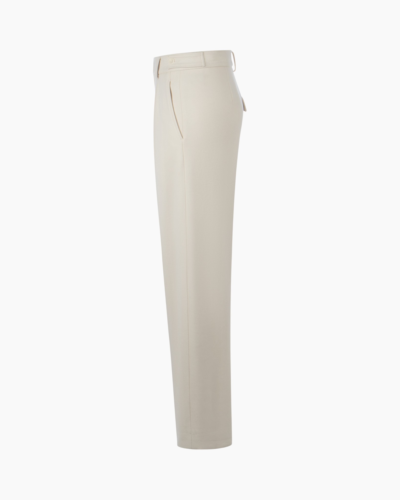 broek, crepé, beige, slim-fit, zakken