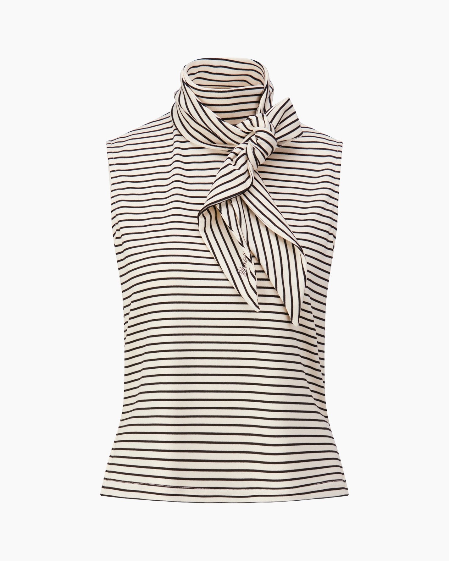 gestreept, tanktop, sjaal, geknoopt, mouwloos