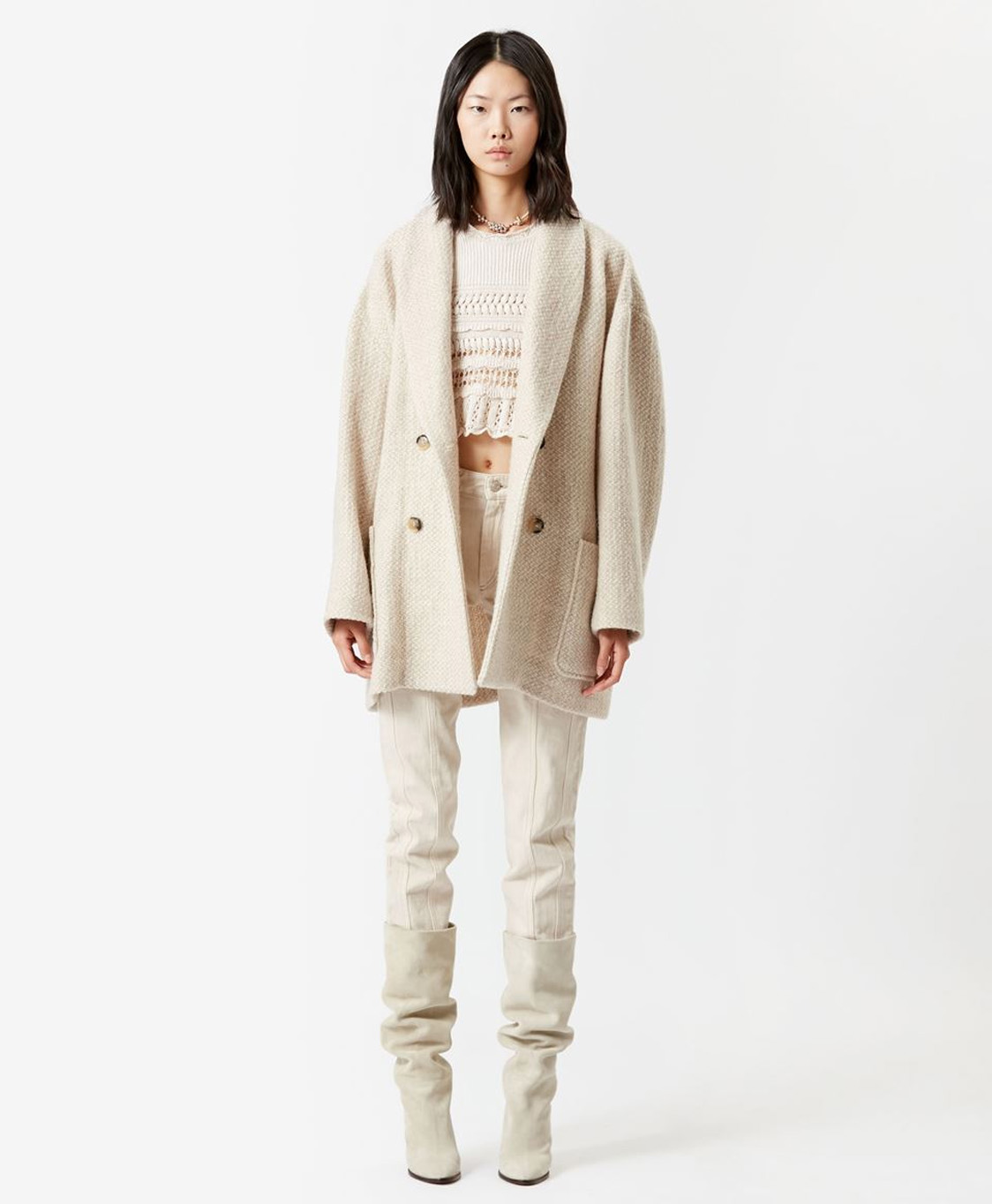 Marant Étoile Wollen Jas Joanina Beige