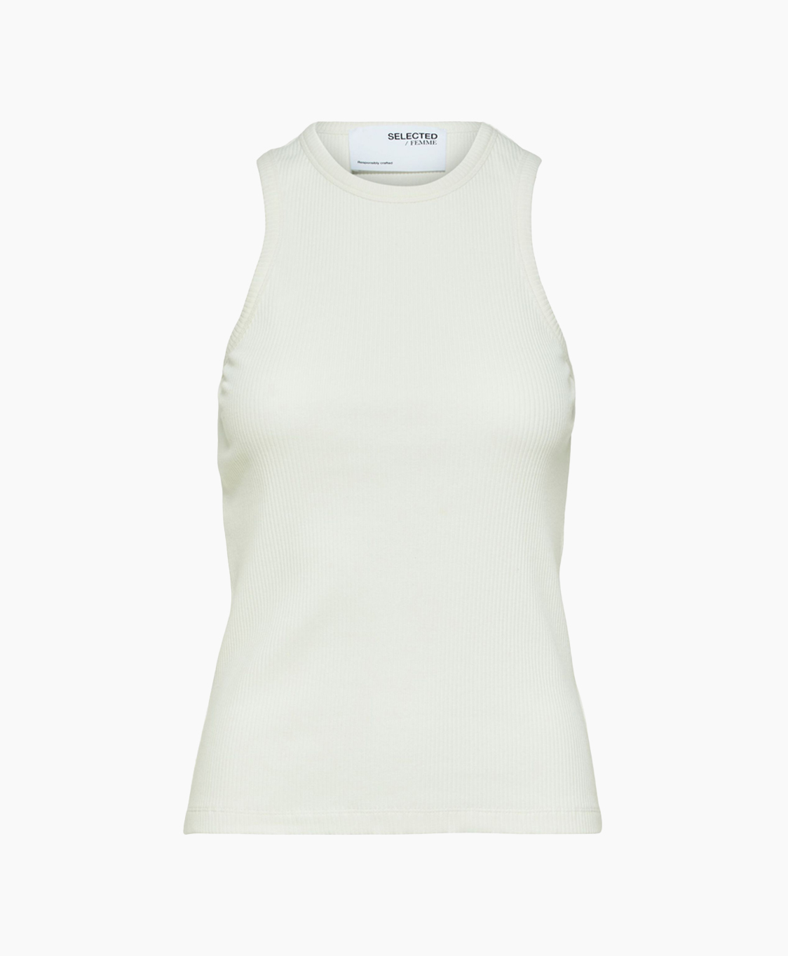 Selected Femme T-shirt Anna O-neck Tank Top Noos Wit
