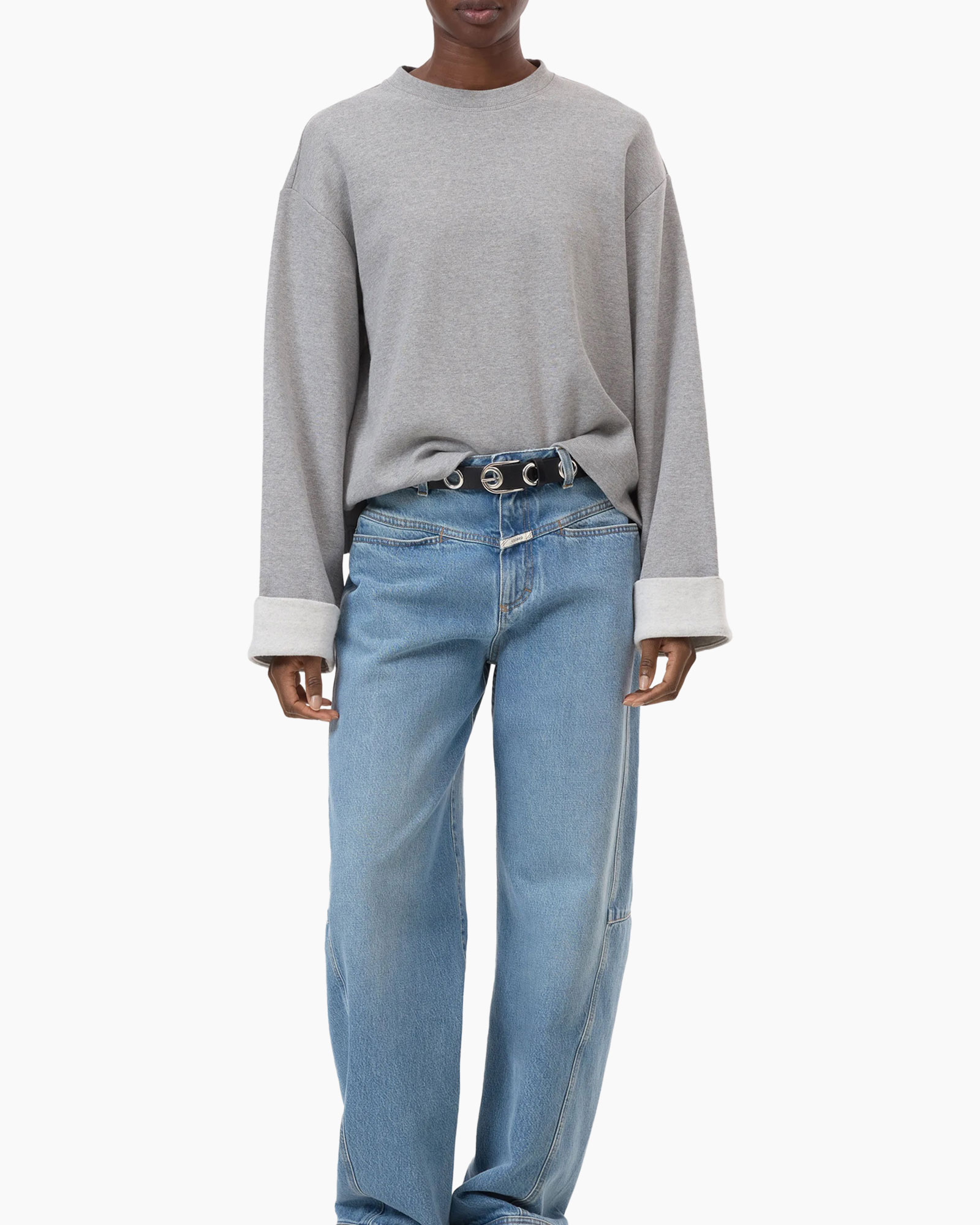 Longsleeve Turn-up Licht Grijs