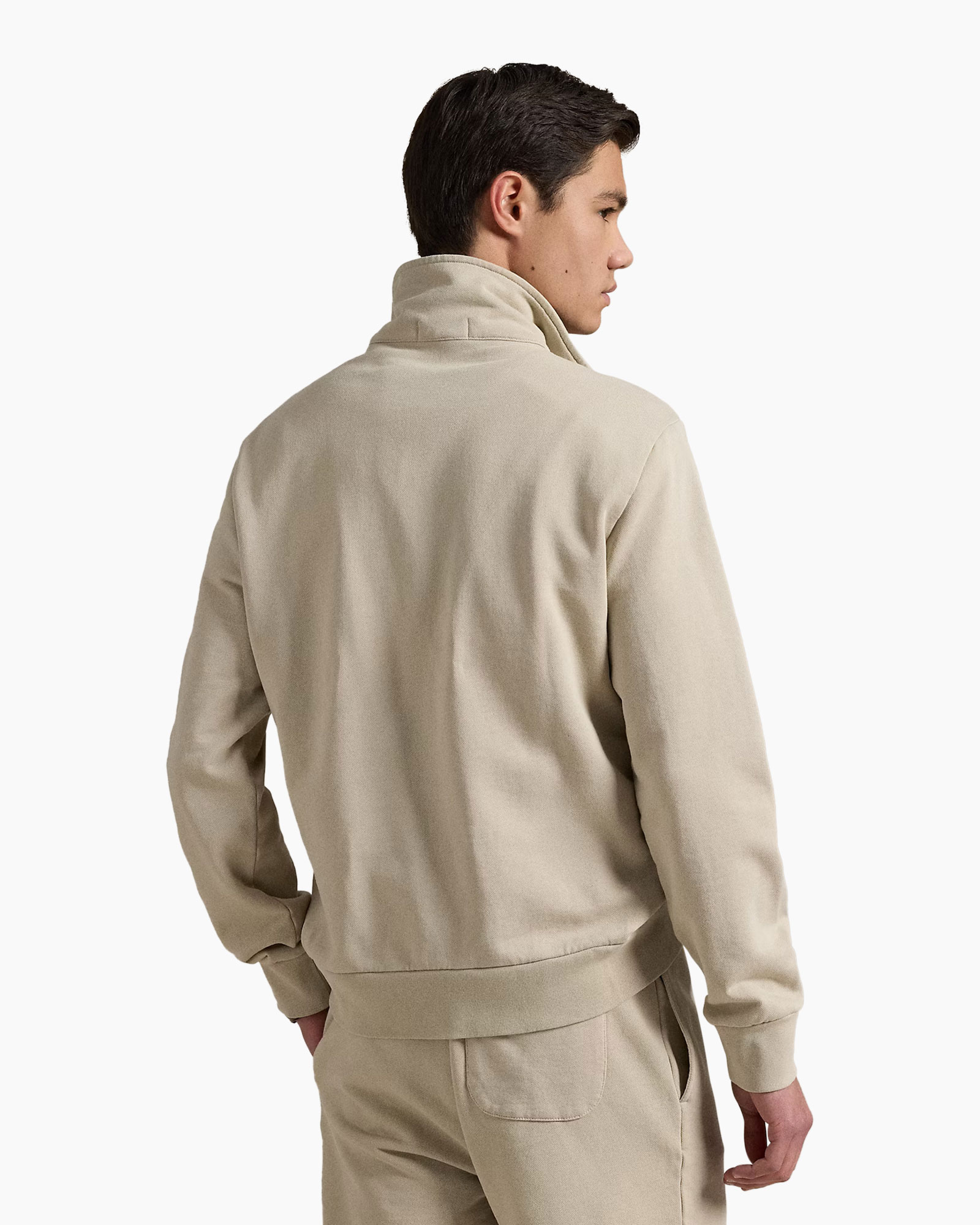 Sweater Loopback Terry 1/4 Zip Grijs