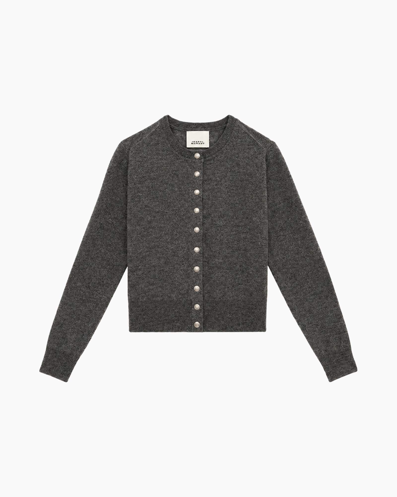 cardigan, knoppen, brei, grijs, lange mouwen