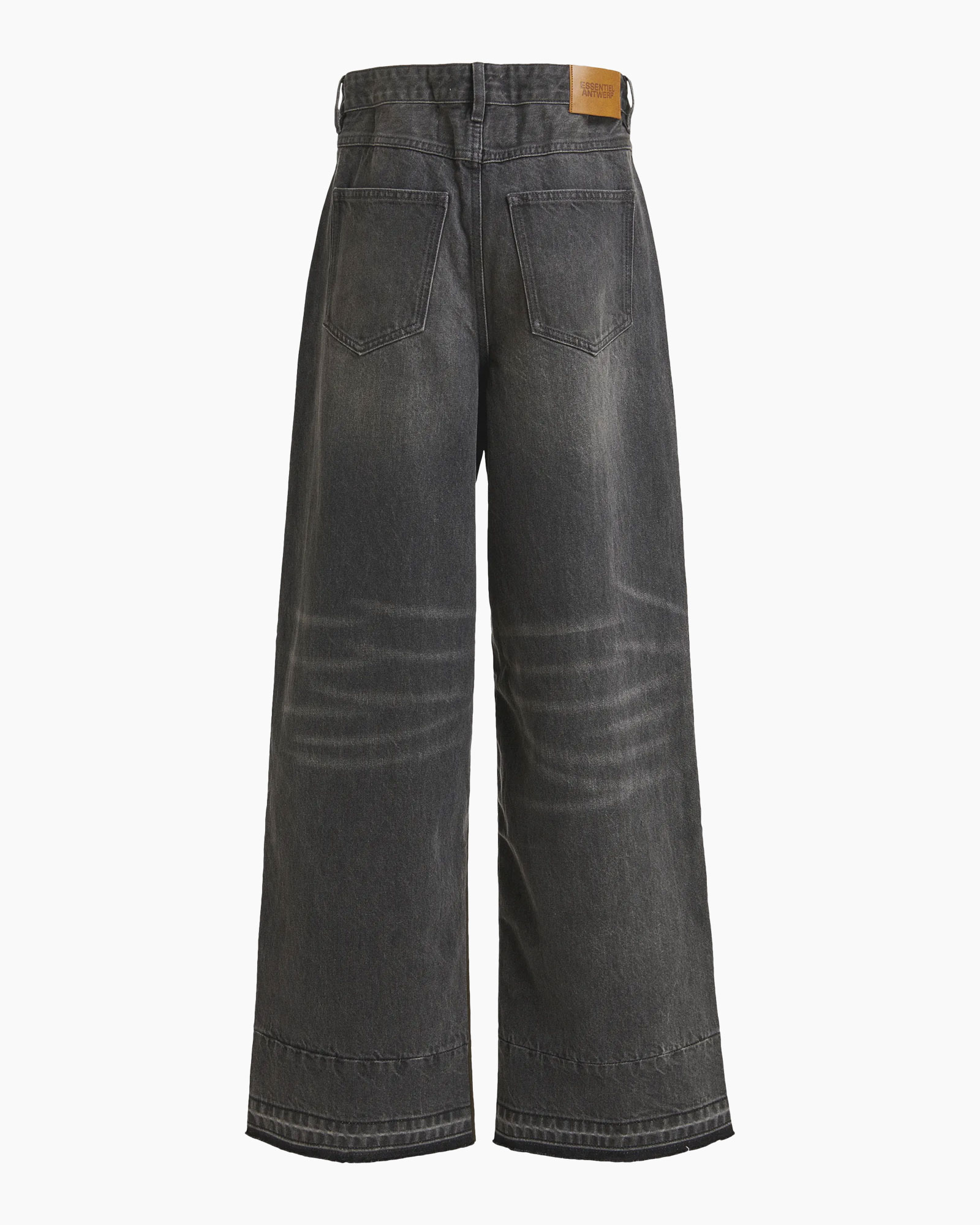 broek, denim, spijkerbroek, wijdere pijp, achterzakken