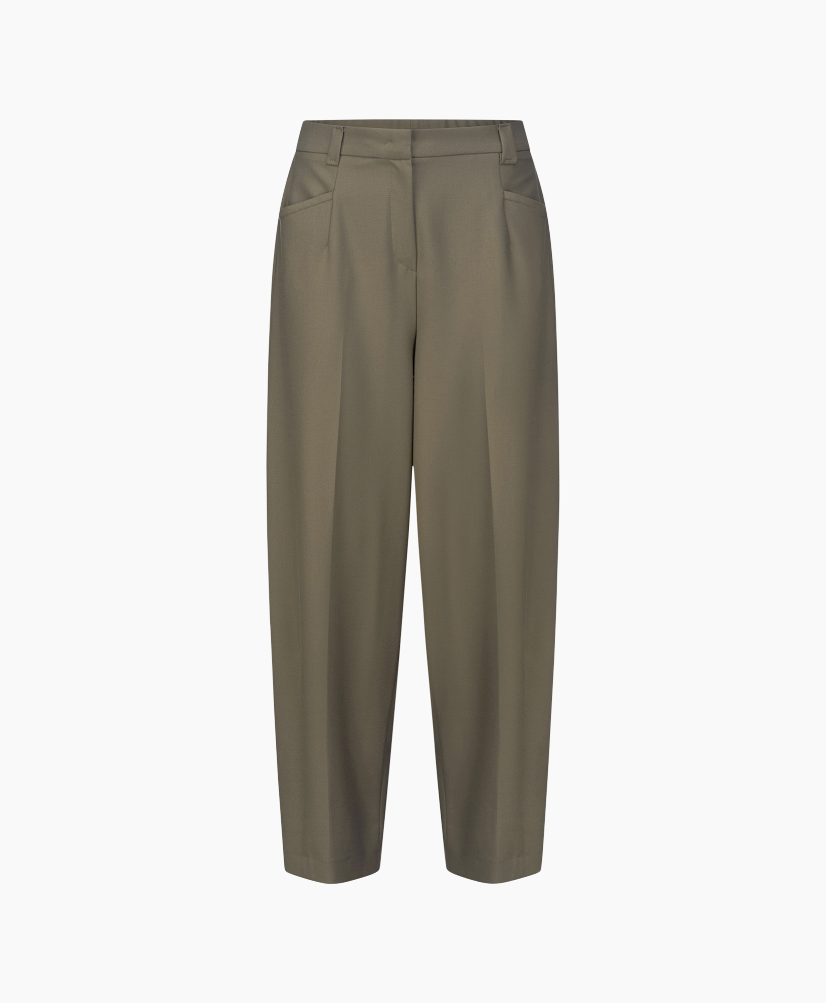 broek, broek, olijfgroen, grofgesneden, losse pasvorm