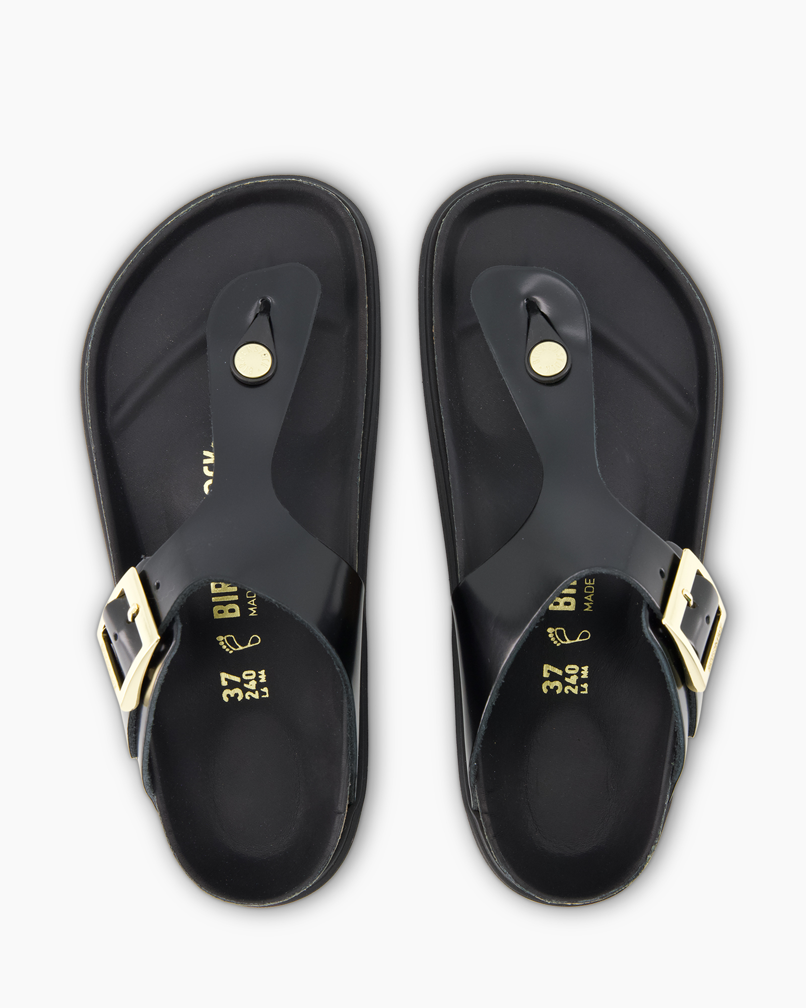 sandalen, flip-flops, zwart, band, gesp