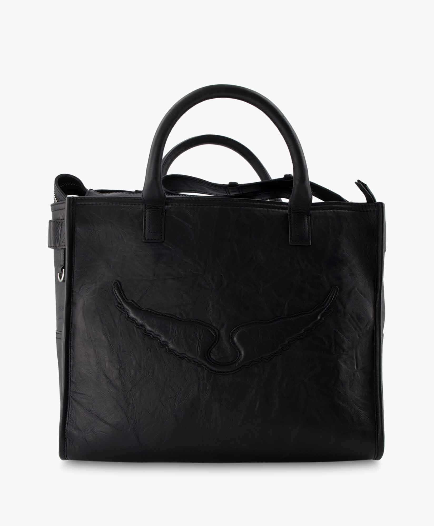 Shopper Angel Tote Wings Cow Burnish Zwart