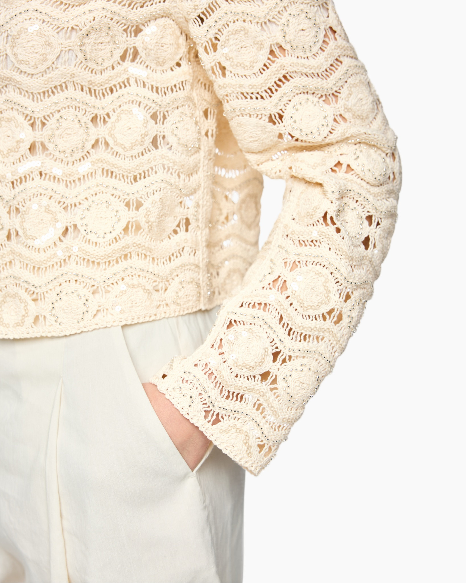 kant, sweater, beige, lange mouw, katoen?