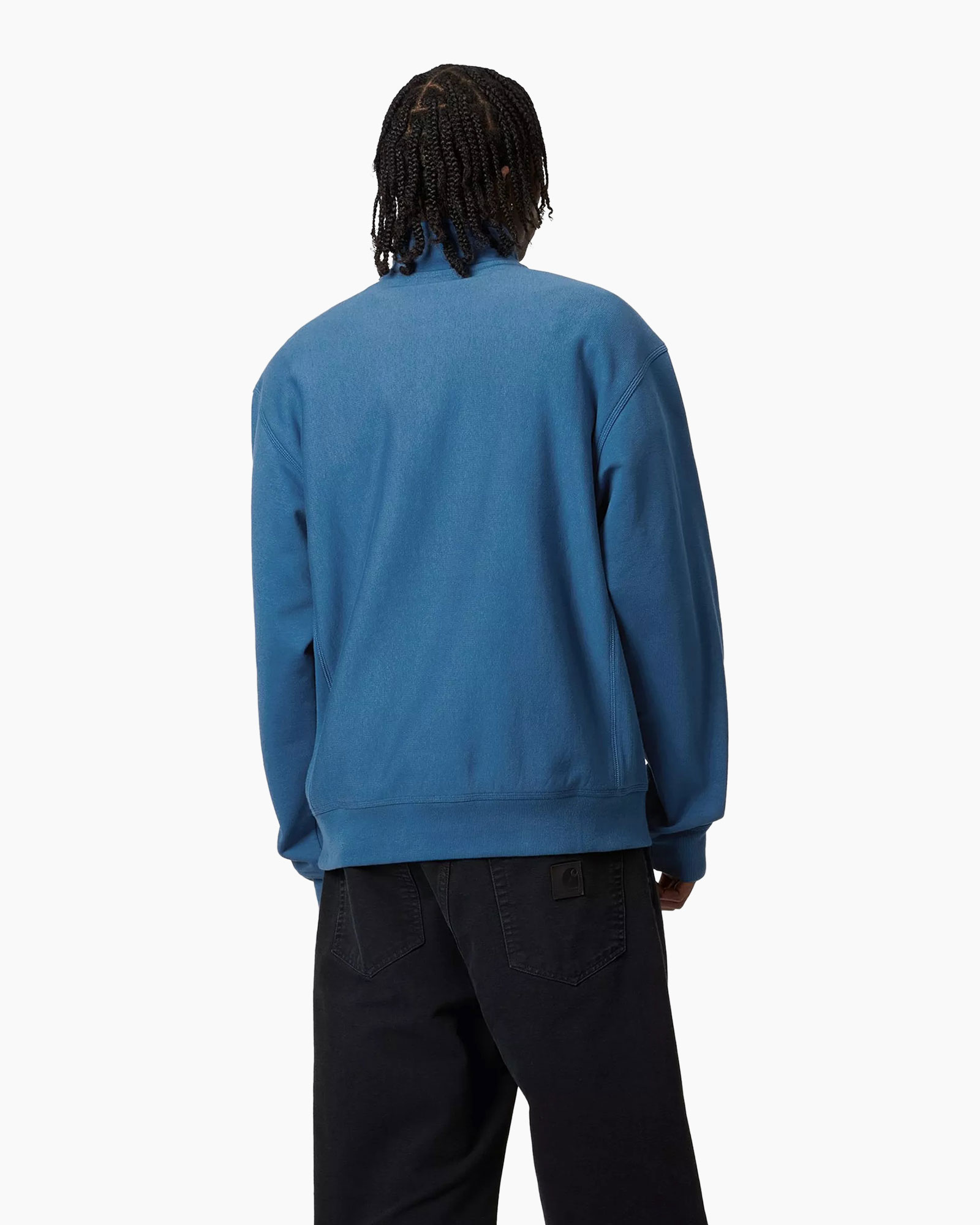 Sweater Half Zip American Script Blauw