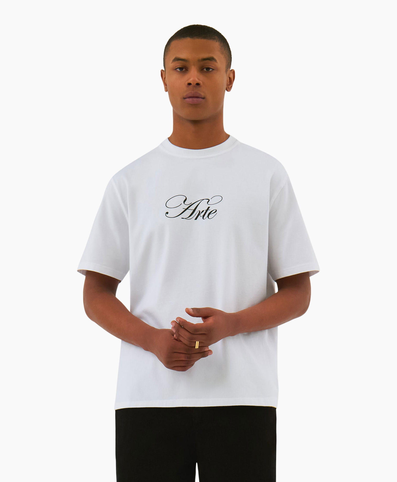 T-shirt Korte Mouw Arte Front Print T-shirt Wit