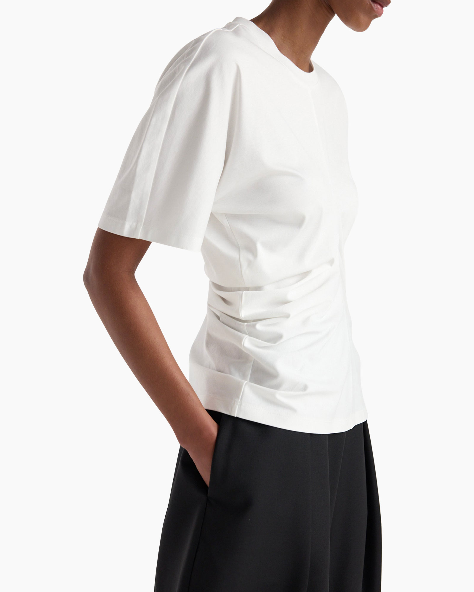 t-shirt, korte mouwen, wit, ronde hals, slim-fit