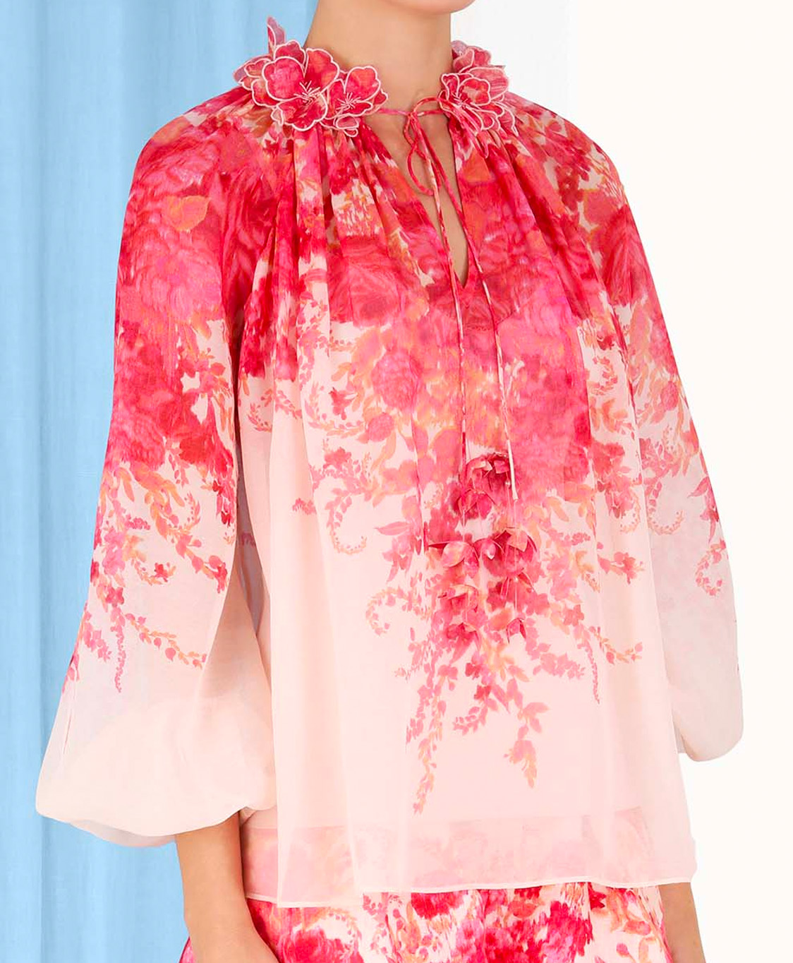 Zimmermann Blouse High Tide Billow Rose