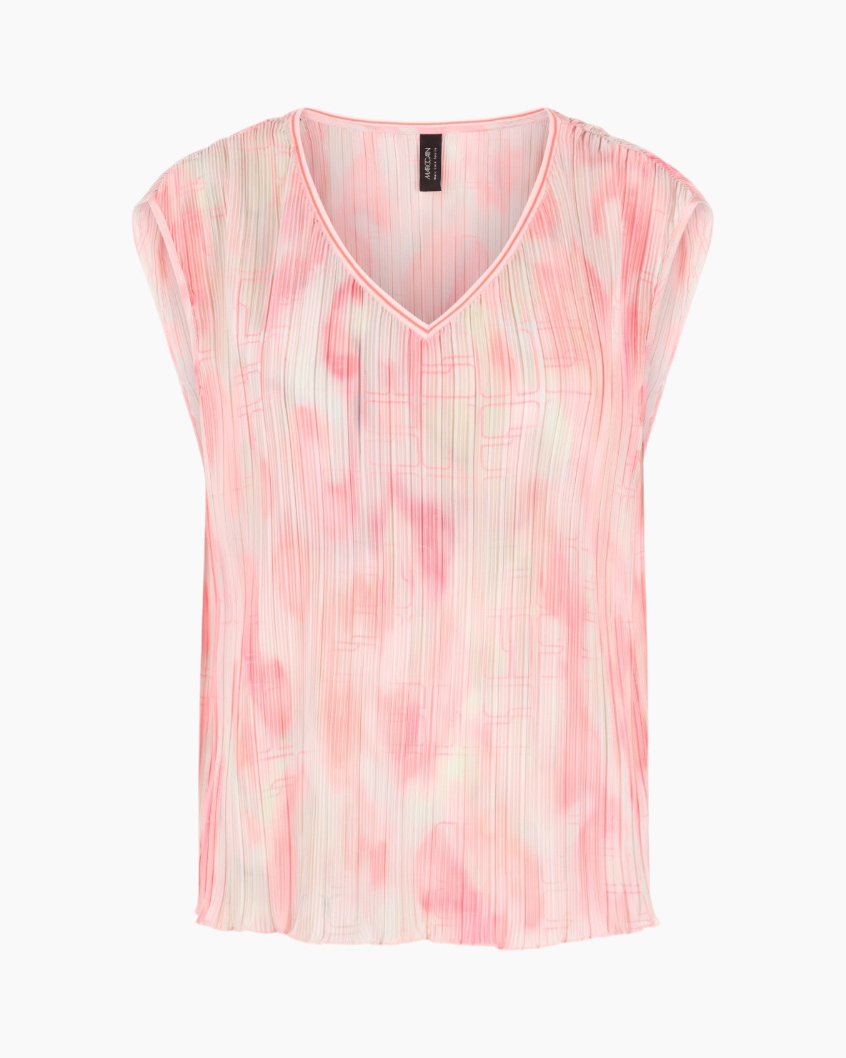 tank top, pink tie-dye, pleated, v-neck, sleeveless
