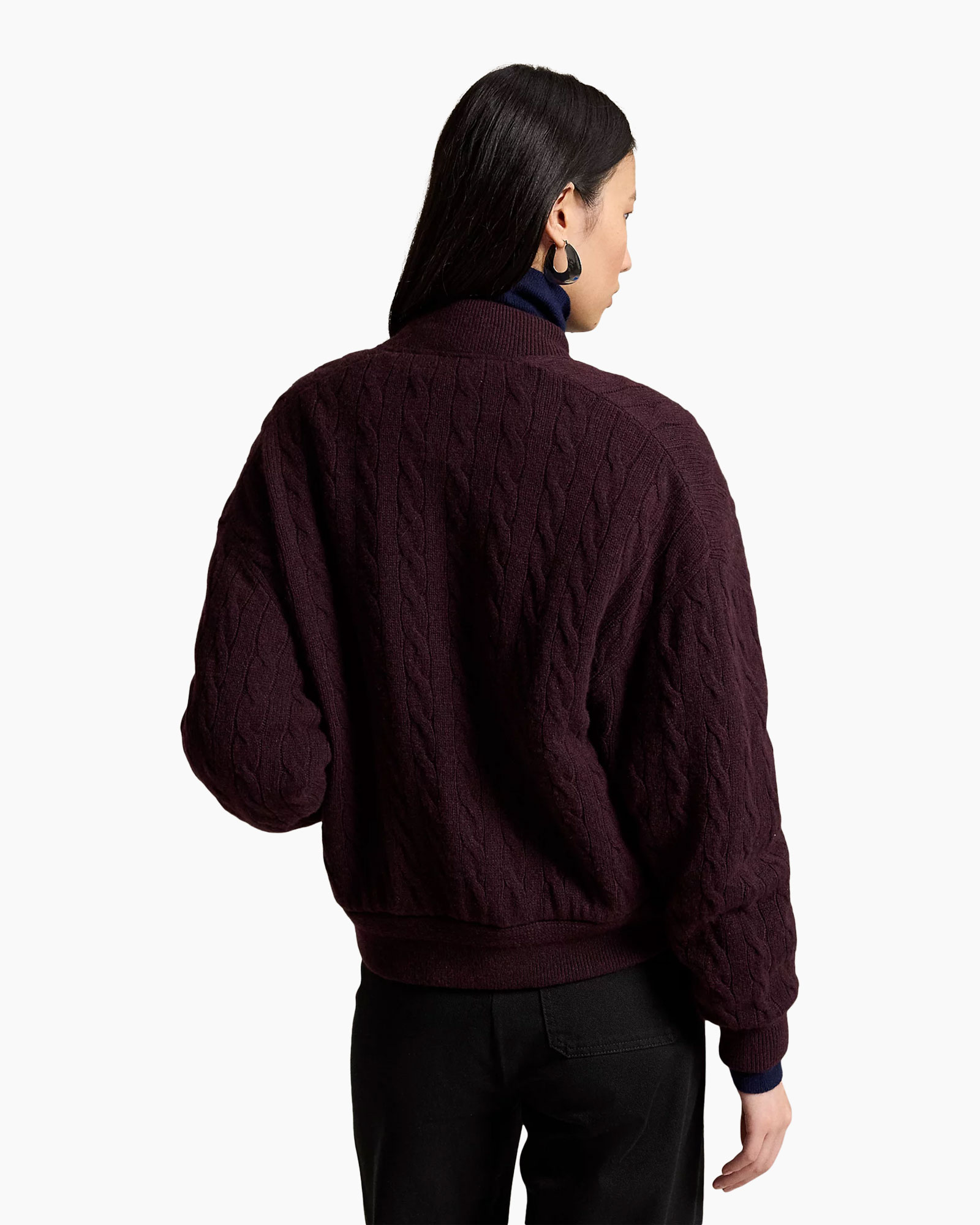 cardigan, gebreide jumper, kabel brei, bordeaux, lange mouw