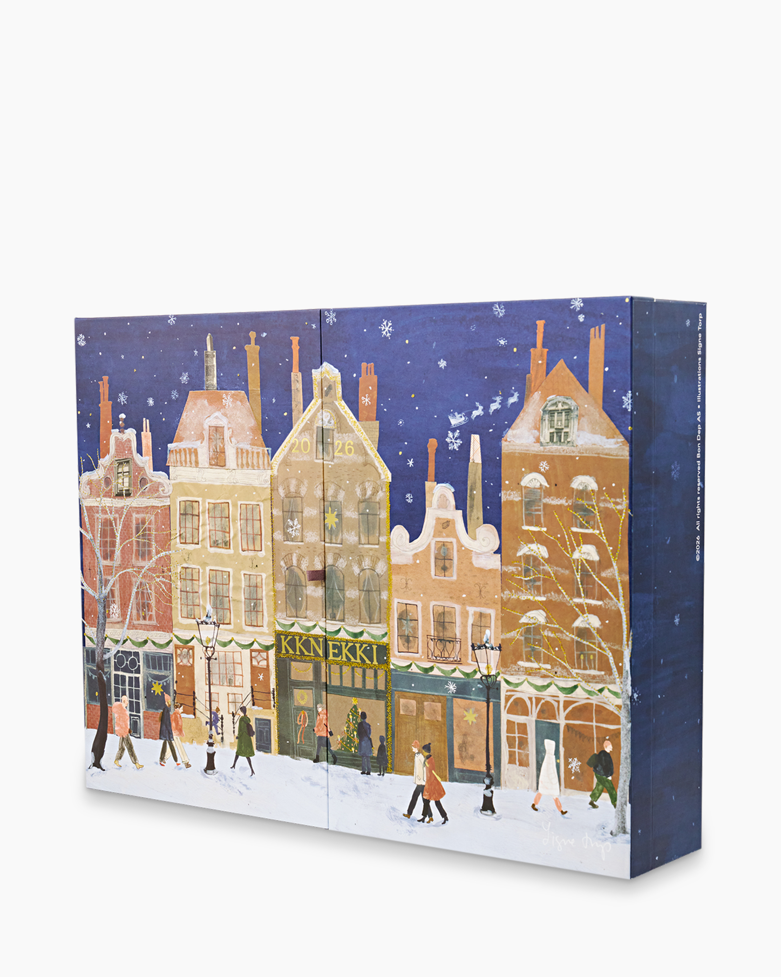 doek, adventskalender, winter, stadsgezicht, illustratie