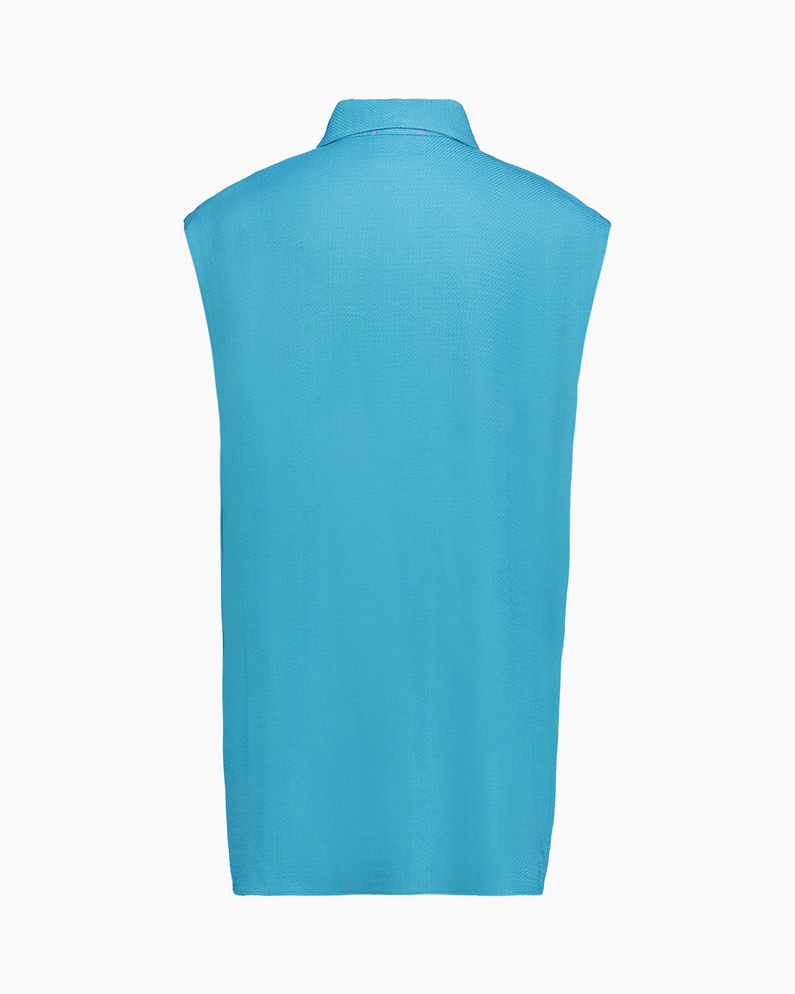 Blouse Slubbed Viscose Sleeveless Aqua