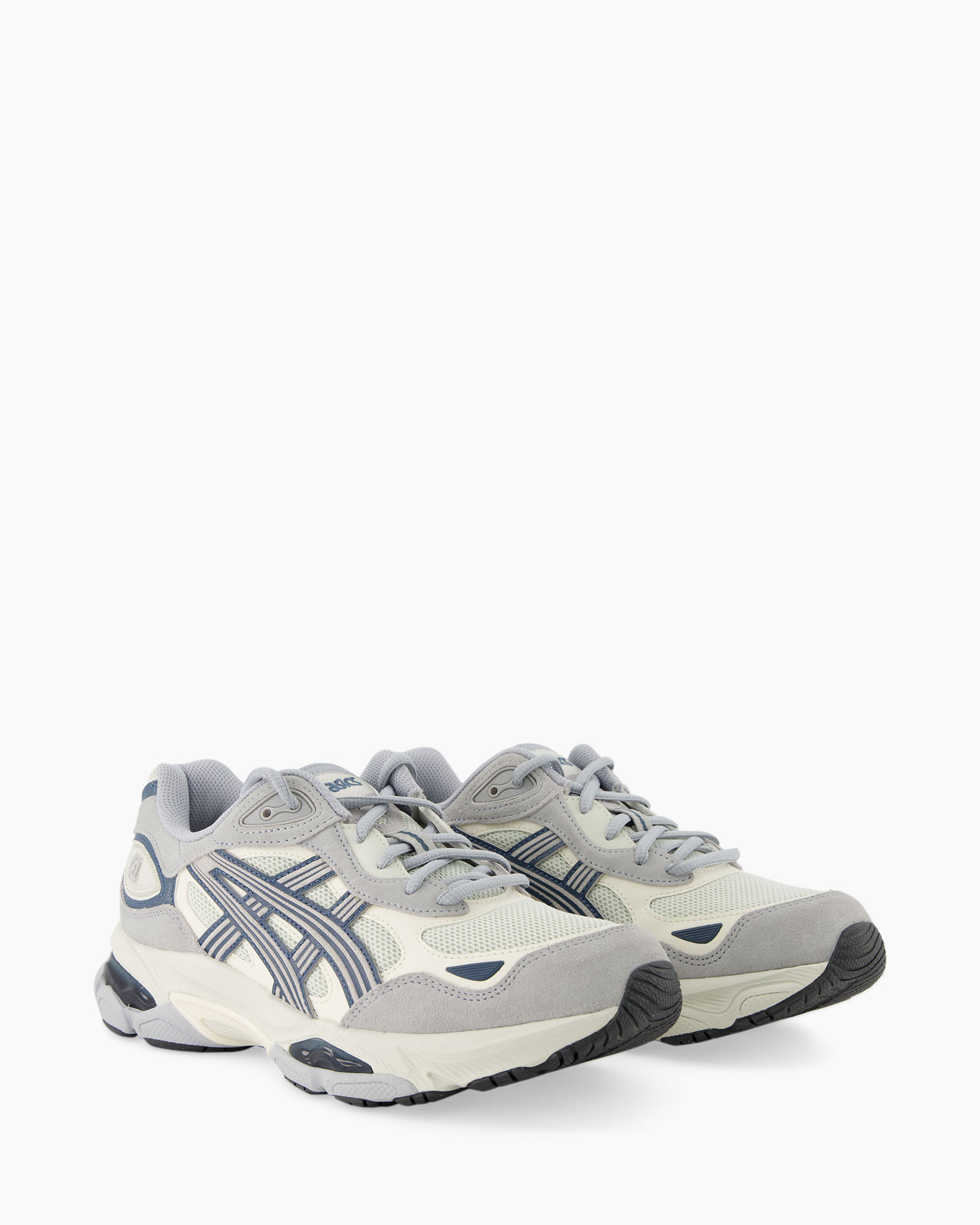sneaker, athletisch, mesh, veterschoen, grijs-blauw