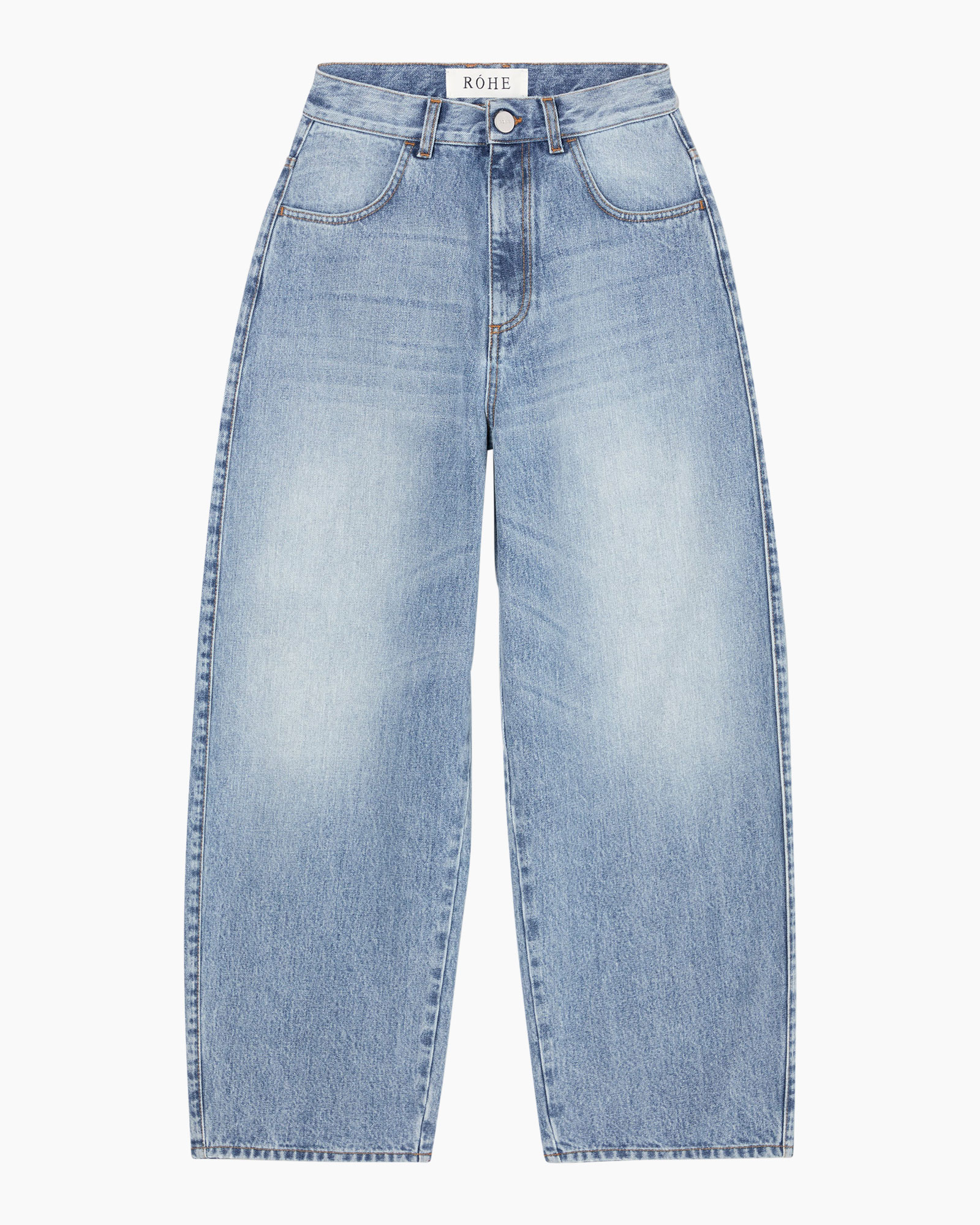 spijkerbroek, denim, wijd model, lichte wassing, broek