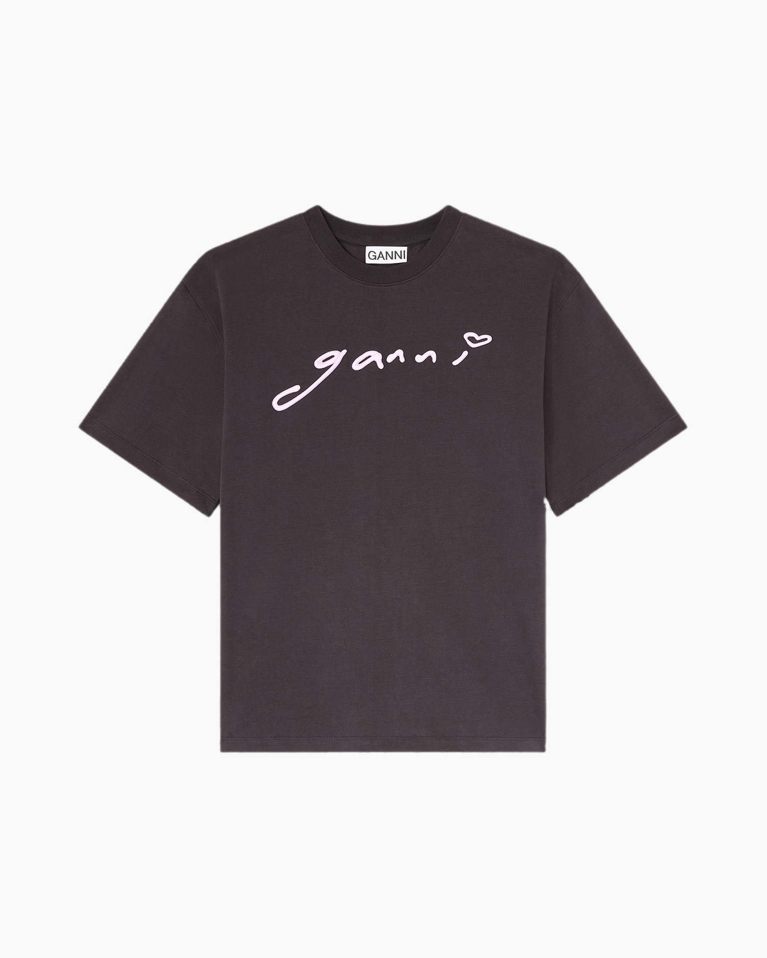 t-shirt, short sleeve, graphic, crewneck, dark gray