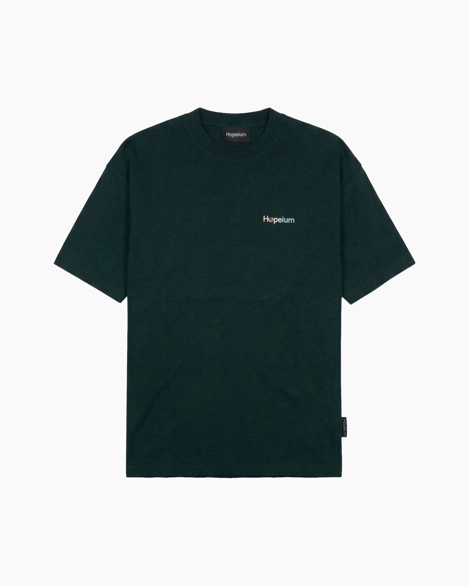 t-shirt, korte mouwen, rondes hals, donkergroen, logo klein