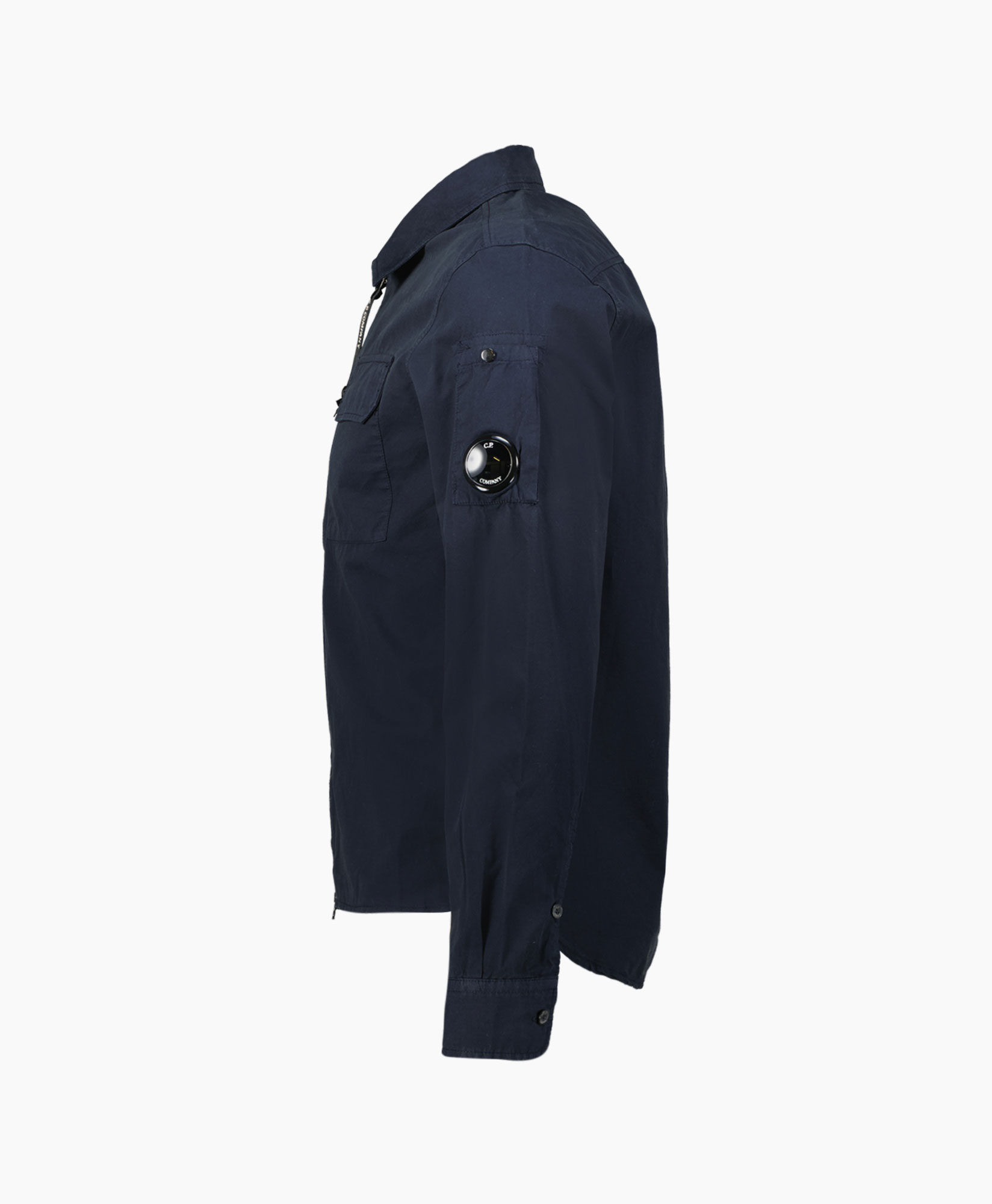 Cp Company Overshirt Gabardine Zipped Donker Blauw