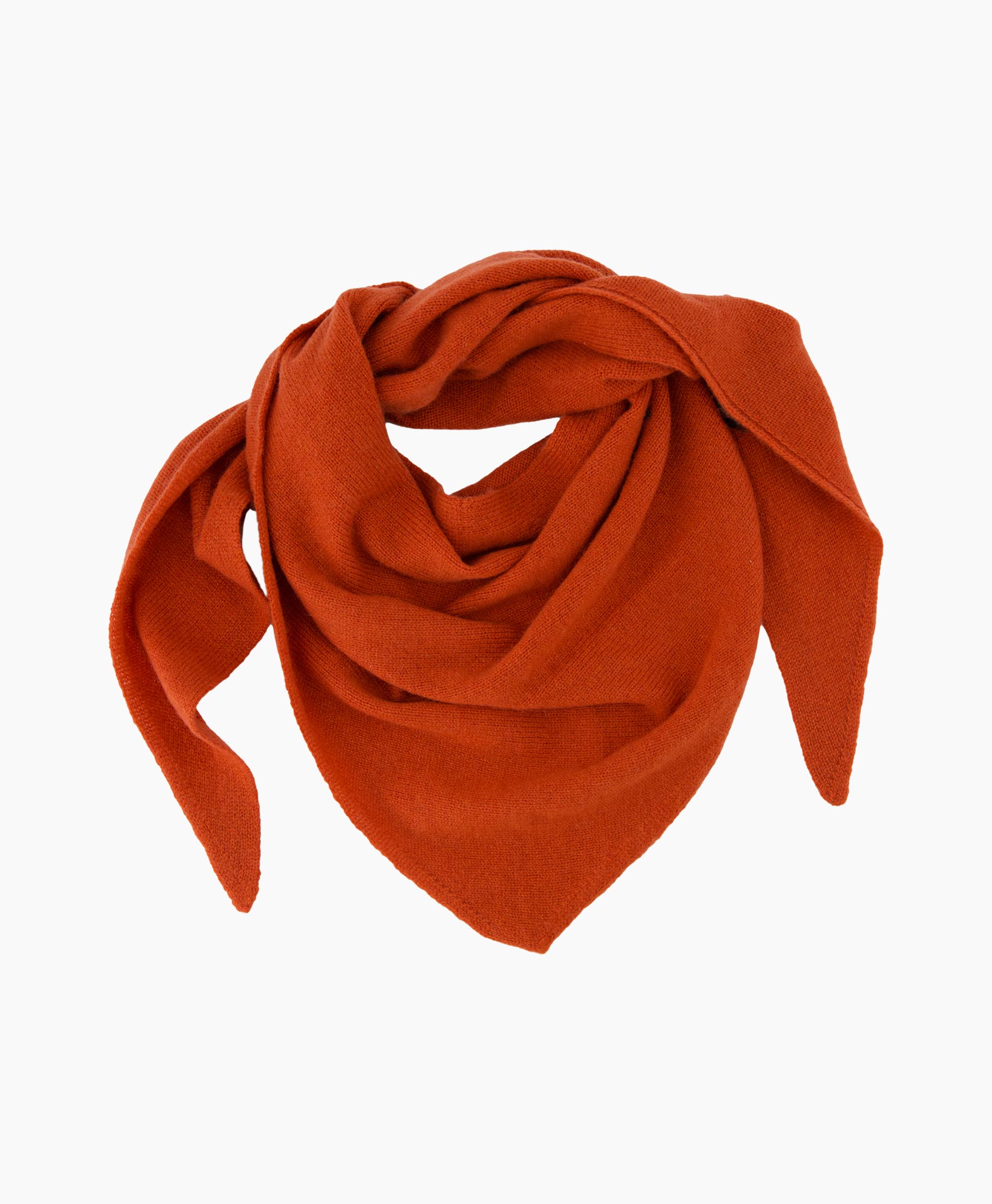 sjaal, oranje, breiwerk, driehoekige sjaal, fashion accessoire