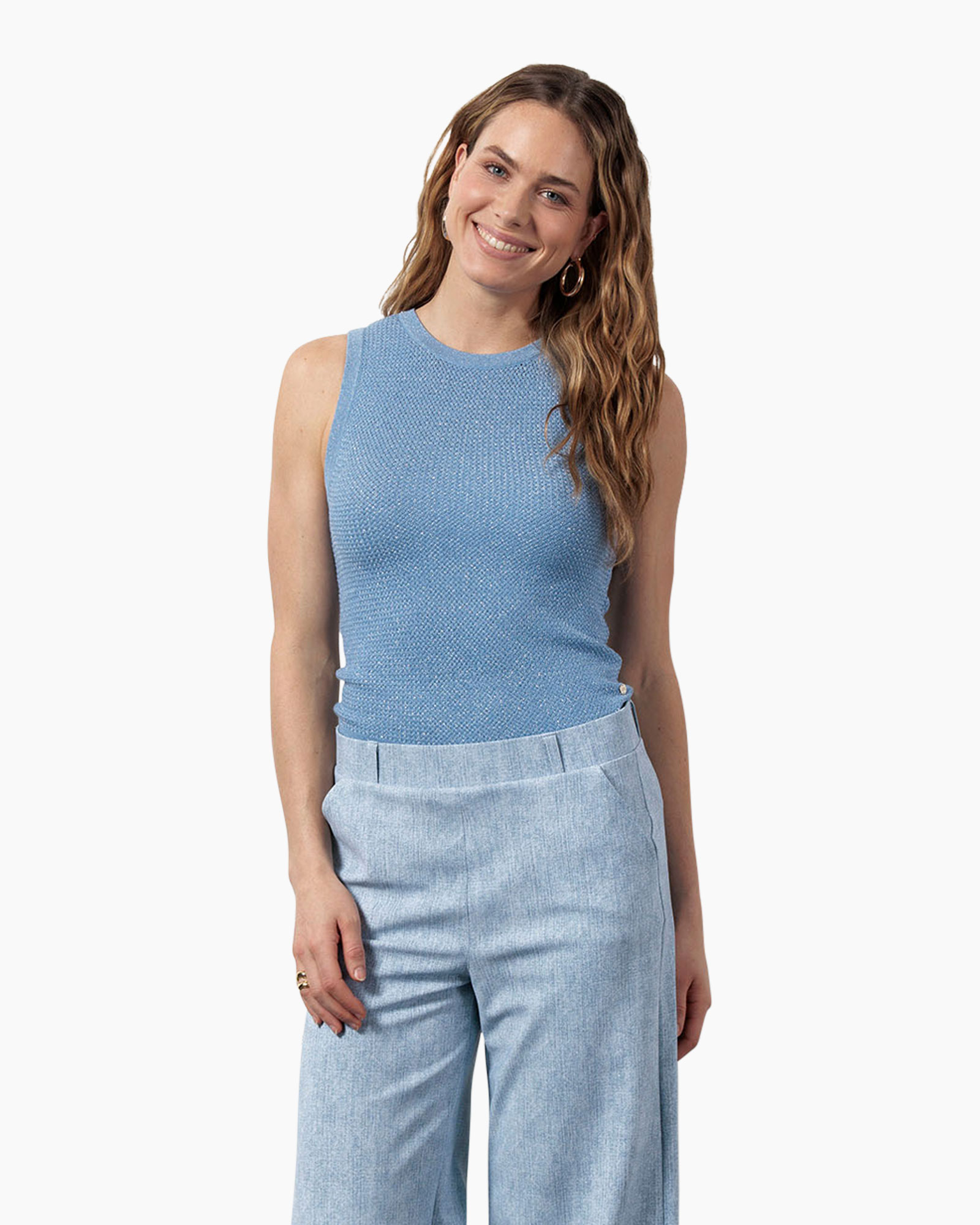 Top Lieske Twinset Singlet Licht Blauw