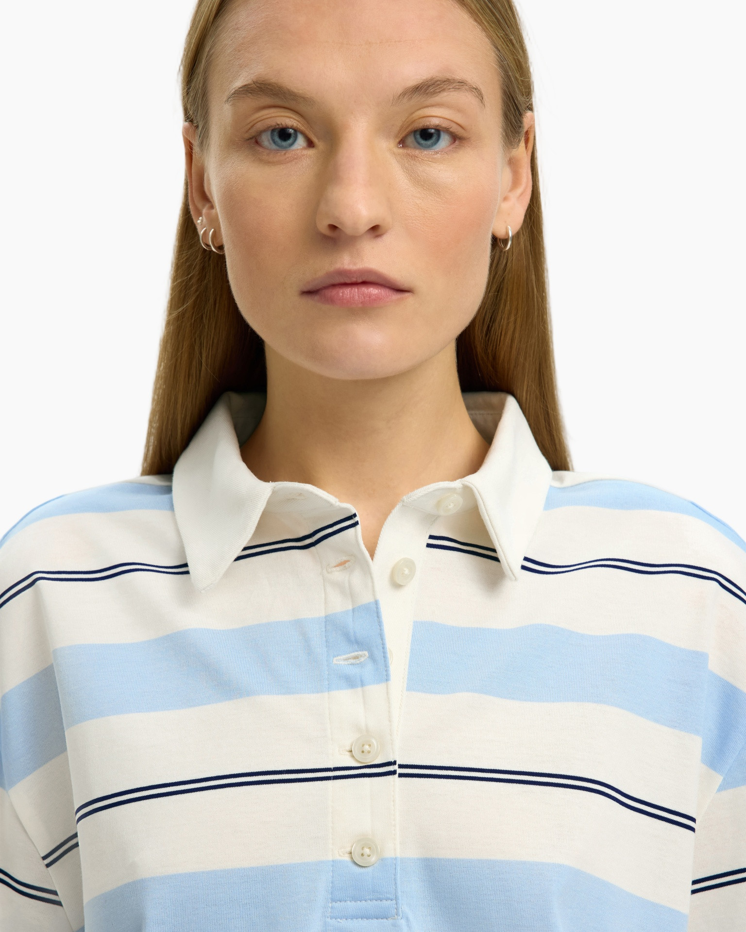 hemden, poloshirt, gestreept, blauw, kraag