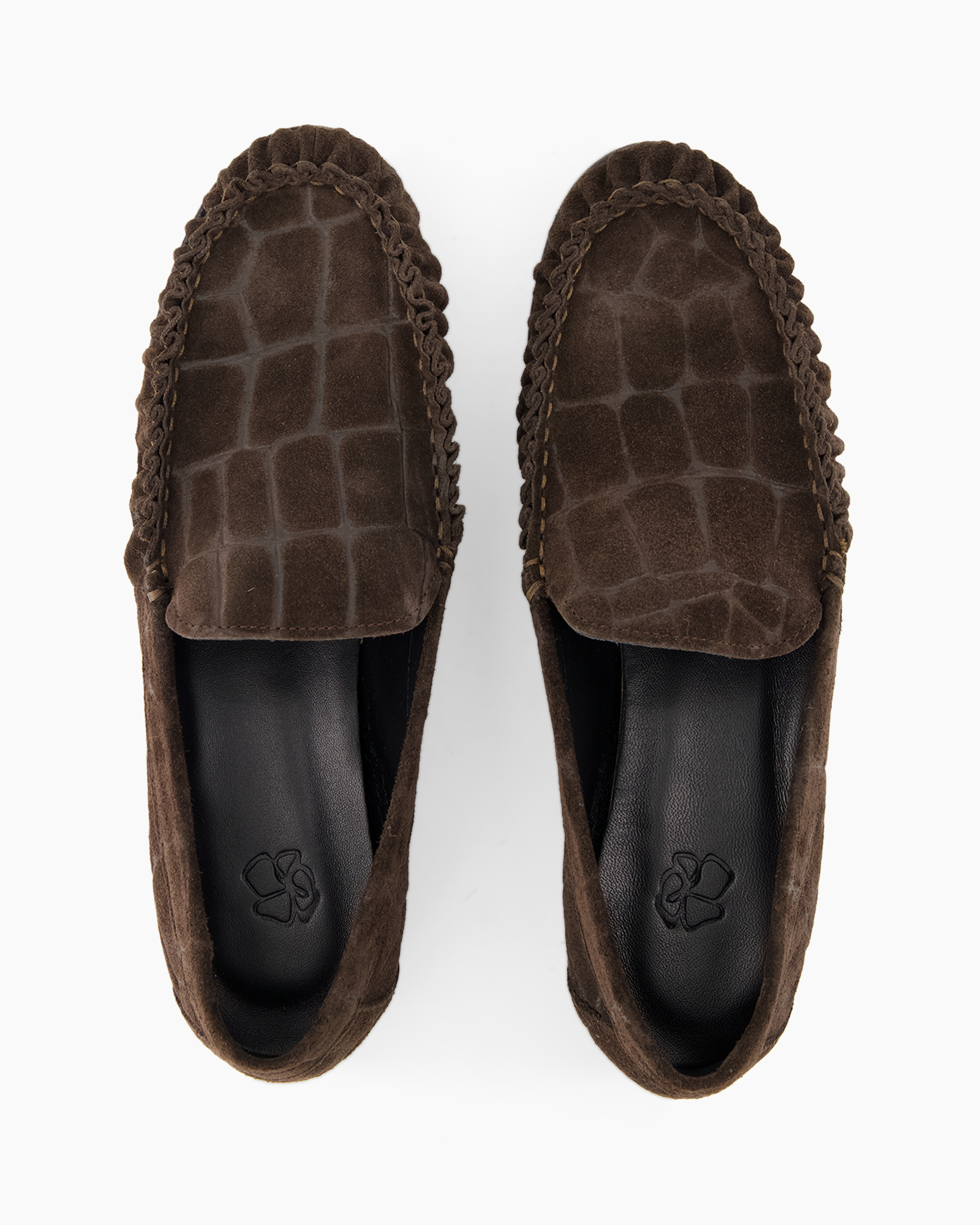 pantoffels, slaapkamer, bruin, suede, textuur