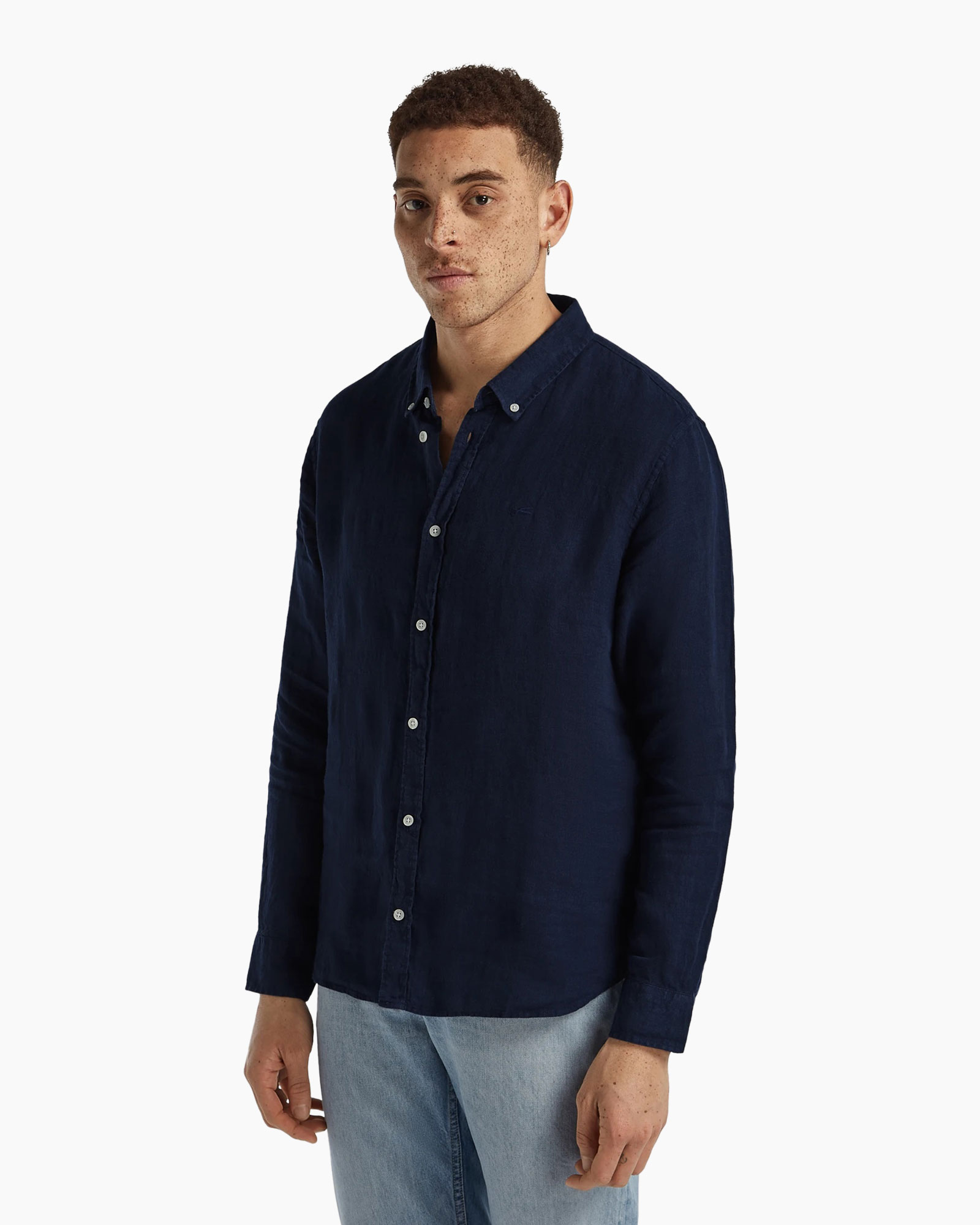 Overhemd Rich Shirt L Blauw