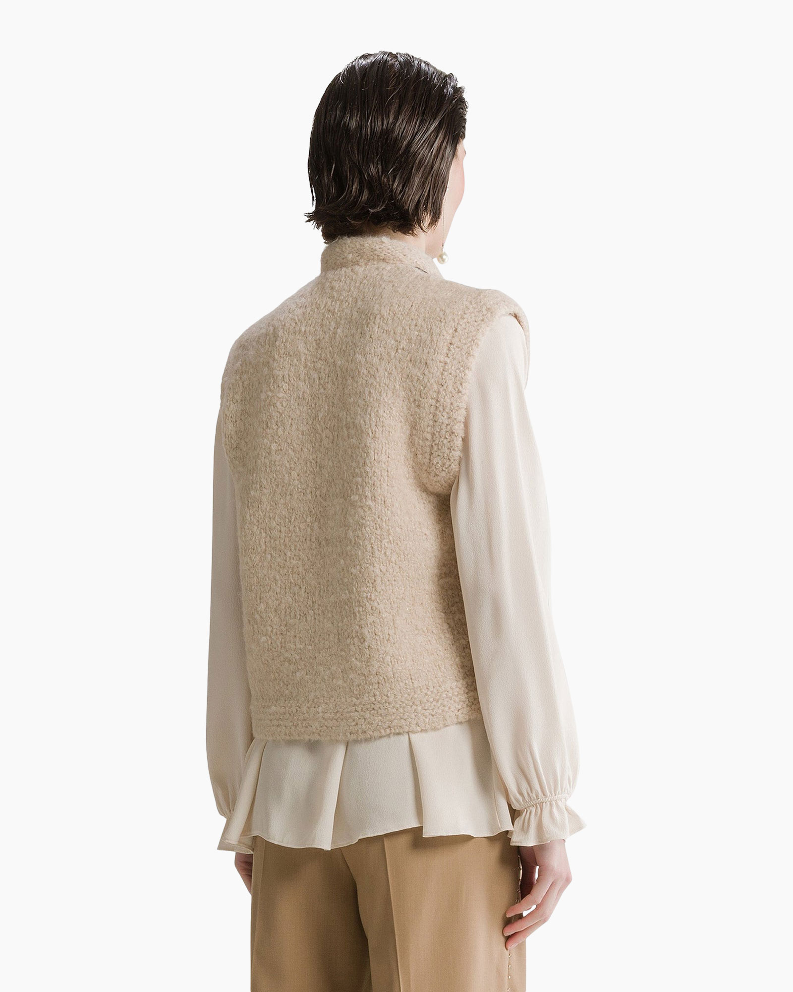 vest, brei vest, zebra patroon, tweed, laagjes outfit