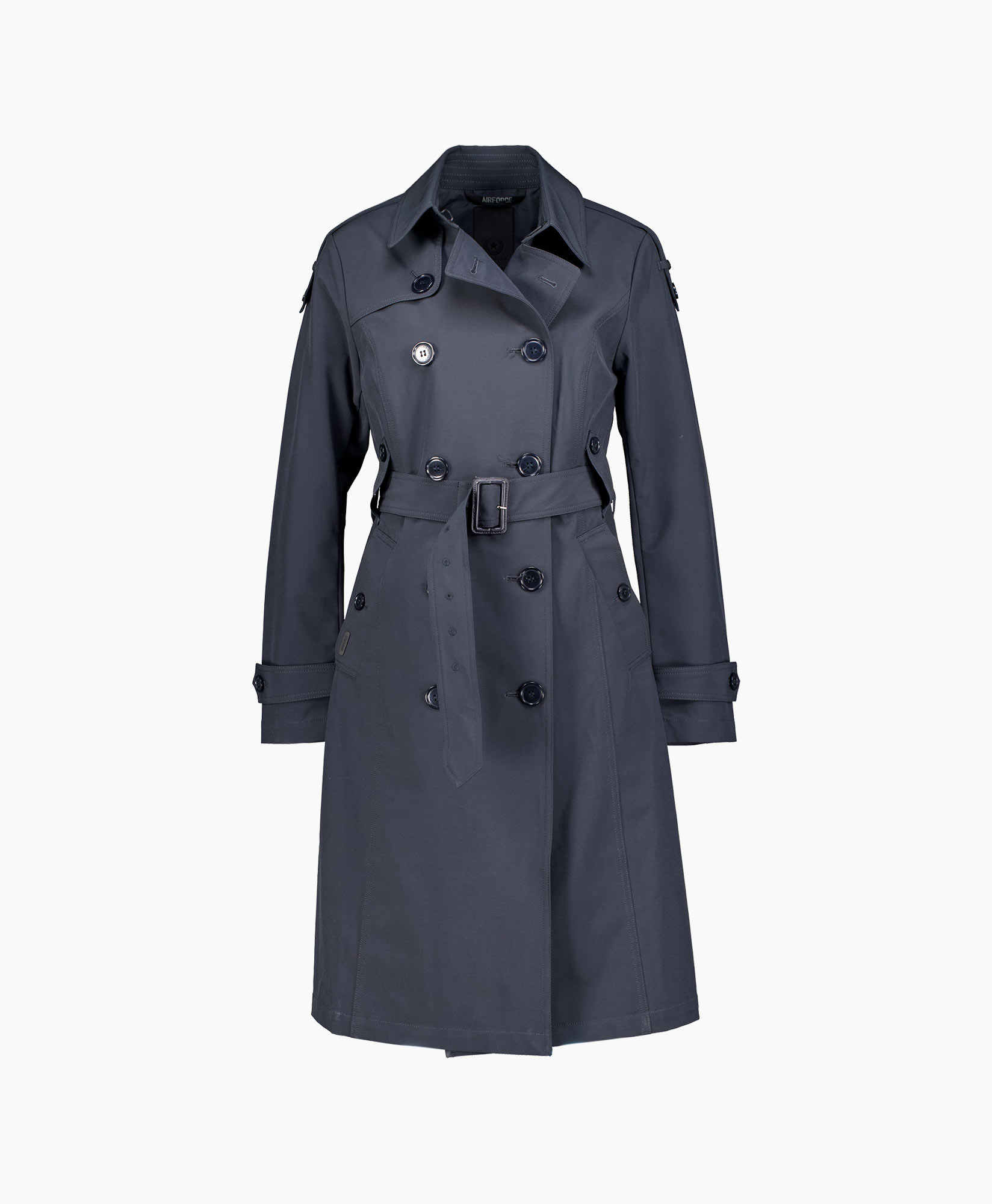 Jas Trenchcoat Long Donker Blauw