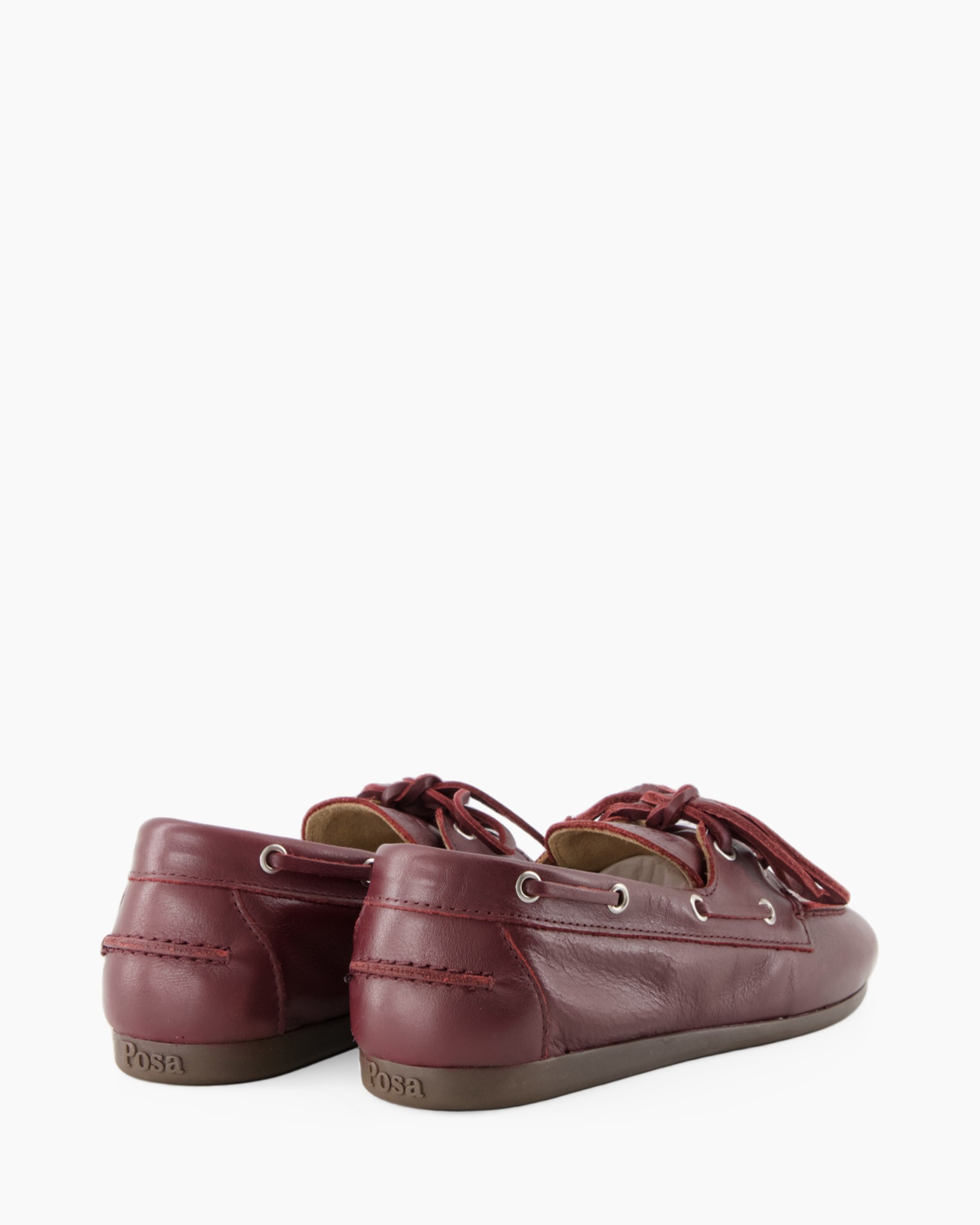 leren schoenen, bordeauxrood, bootschoenen, vetersluiting, rubberen zool