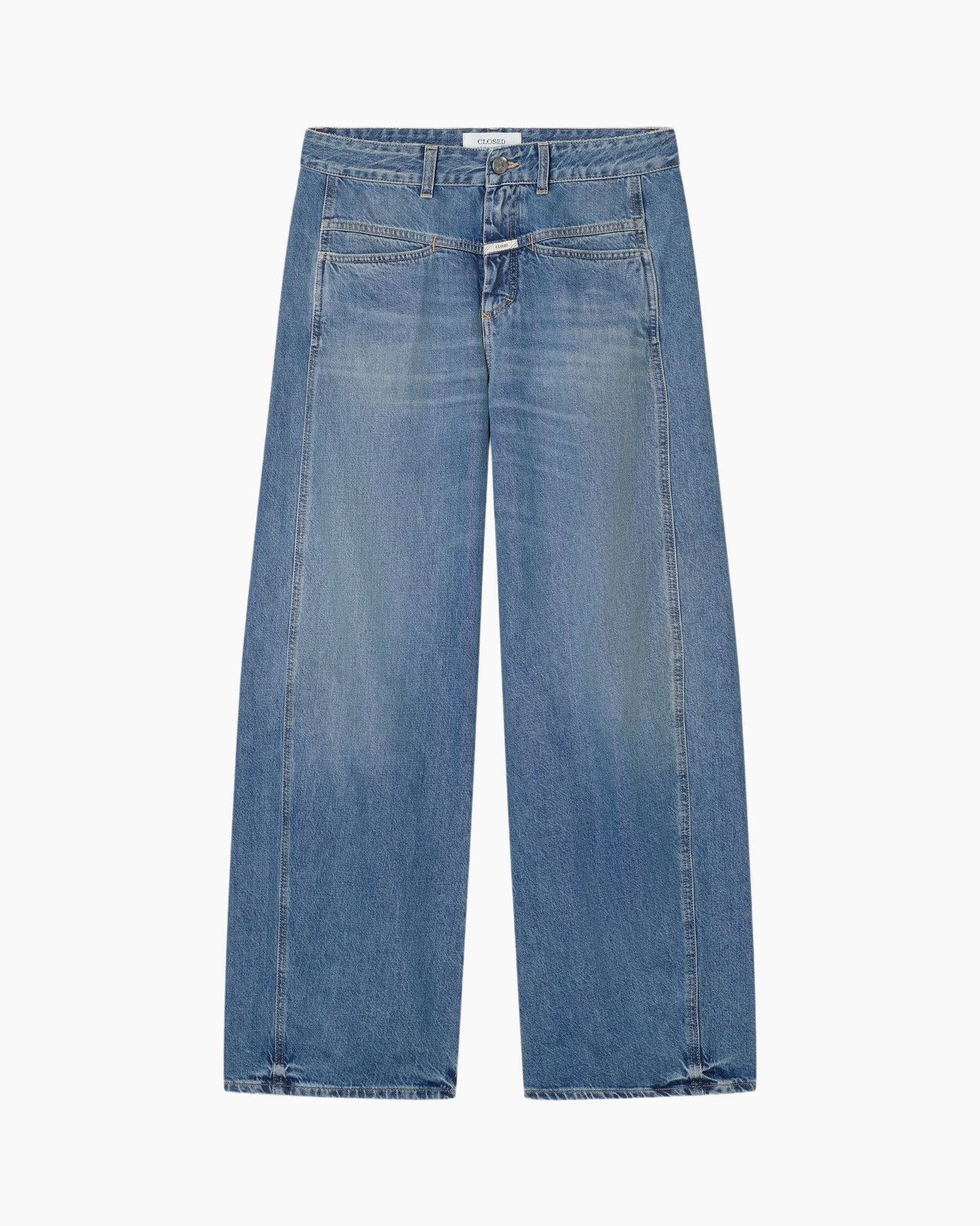 denim, broek, jeans, blauw, wijdtelijn