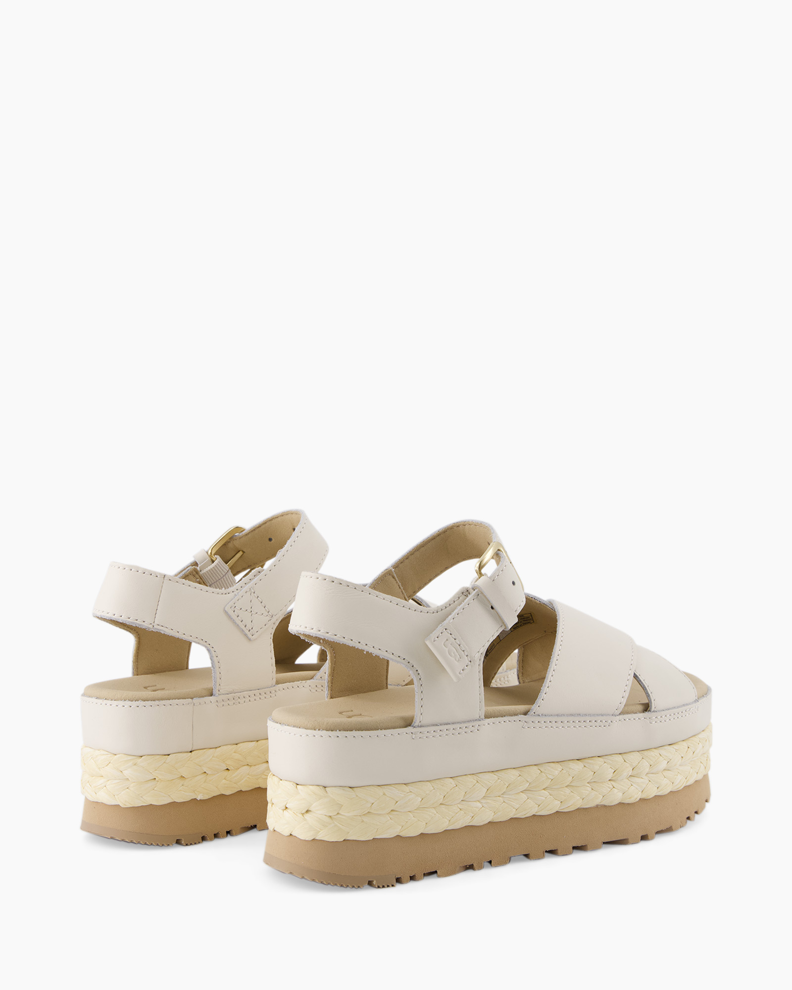 Sandaal Zonder Hak W Aubrey Ankle Strap Ecru