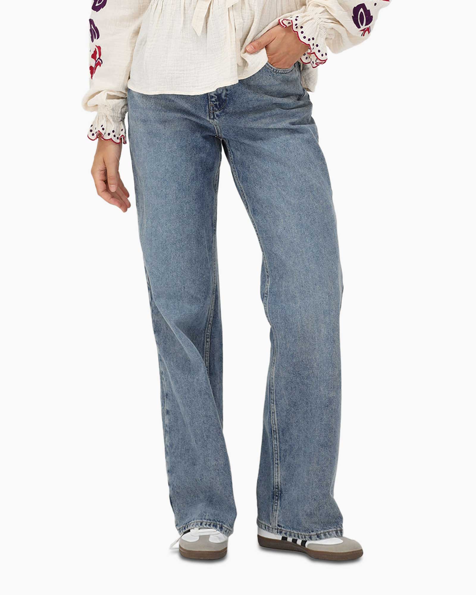 Broek Wide Leg Jeans Blauw