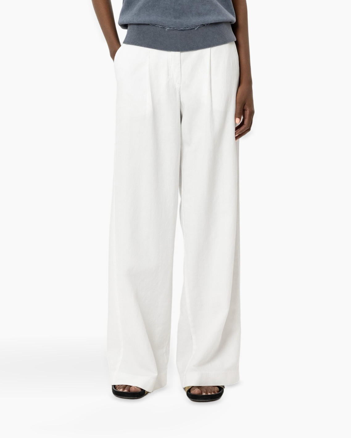 wide-leg, white, trousers, pants, linen-like
