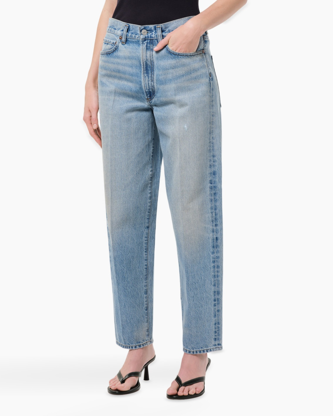 jeans, denim, straight leg, light wash, ankle length