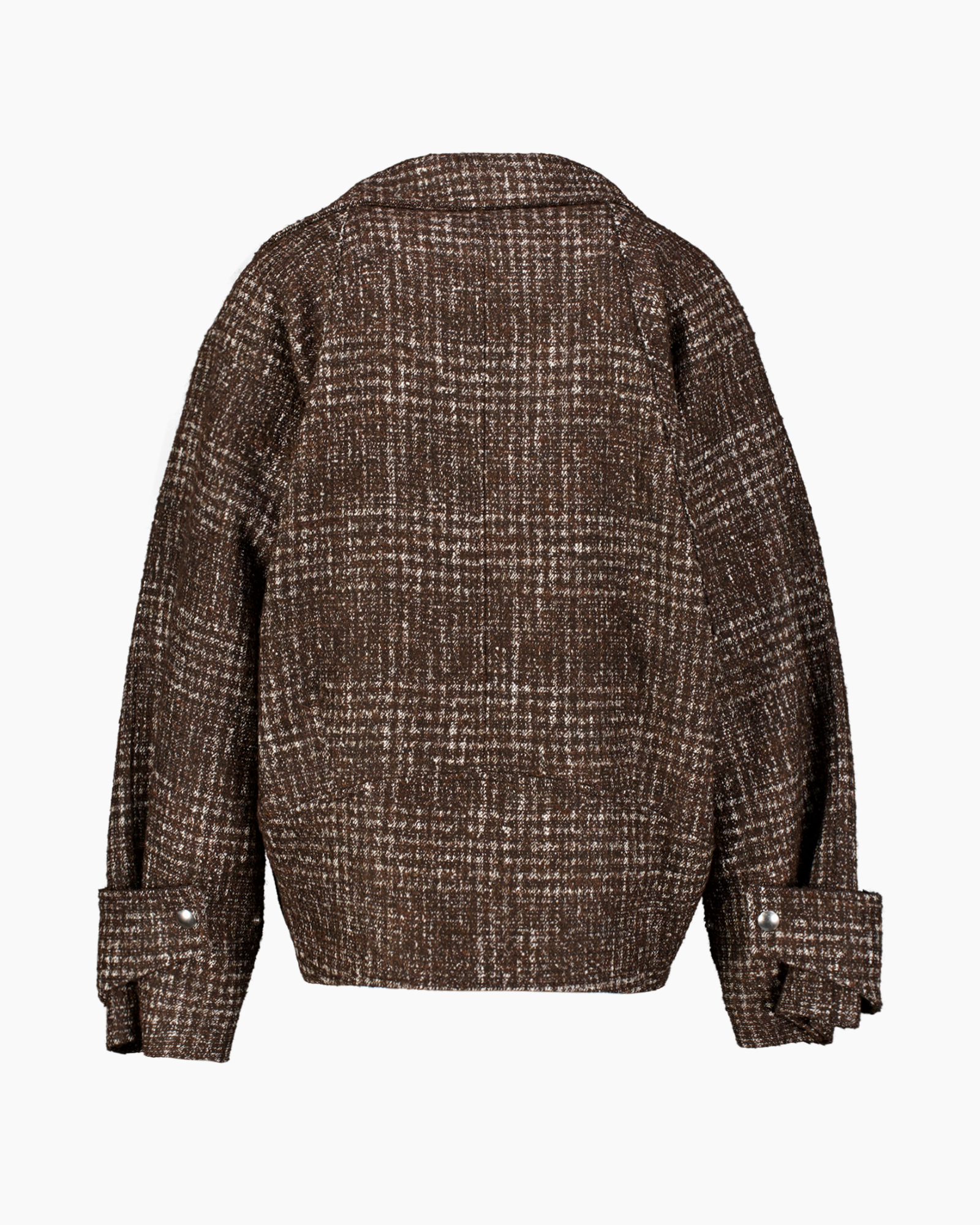 jas, tweed, bruin, riem, dubbelrij
