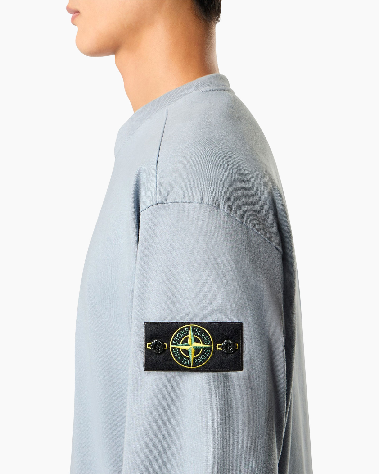 langere-mouw, lichtblauw, patch, stone-island, rolkraag